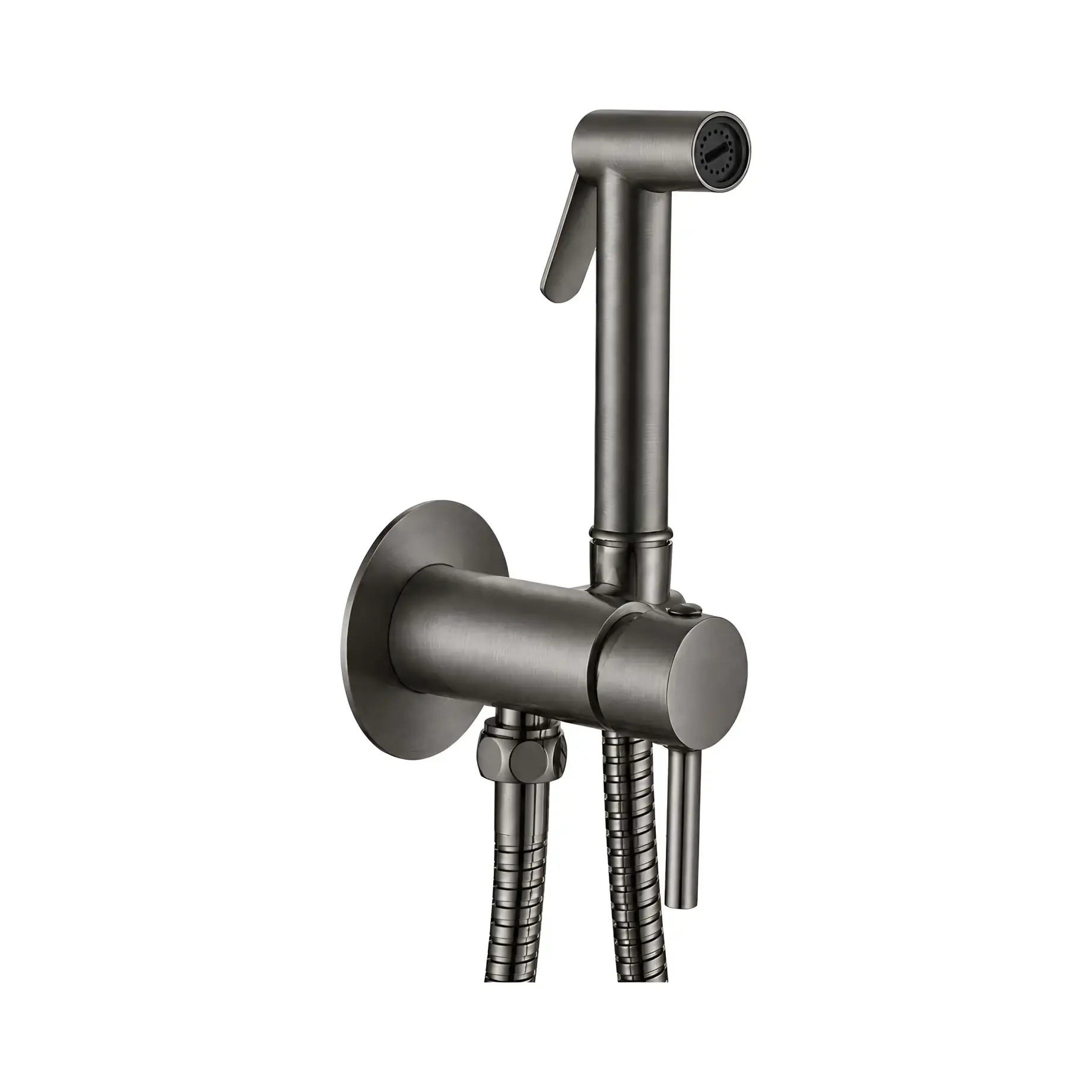 Гігієнічний душ Tweet Round Mix Paffoni ZDUP110NKNSP Brushed Black Nickel — вид на білому тлі