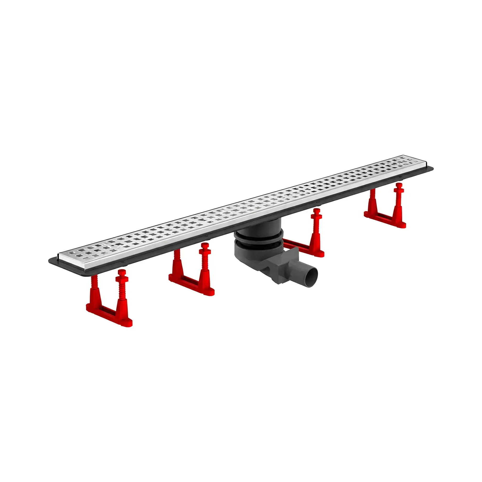 Душовий канал 45 см з решіткою Confluo Primo Compact Net Line Pestan 13702515 Stainless Steel 45 х 12 см — вид на білому тлі