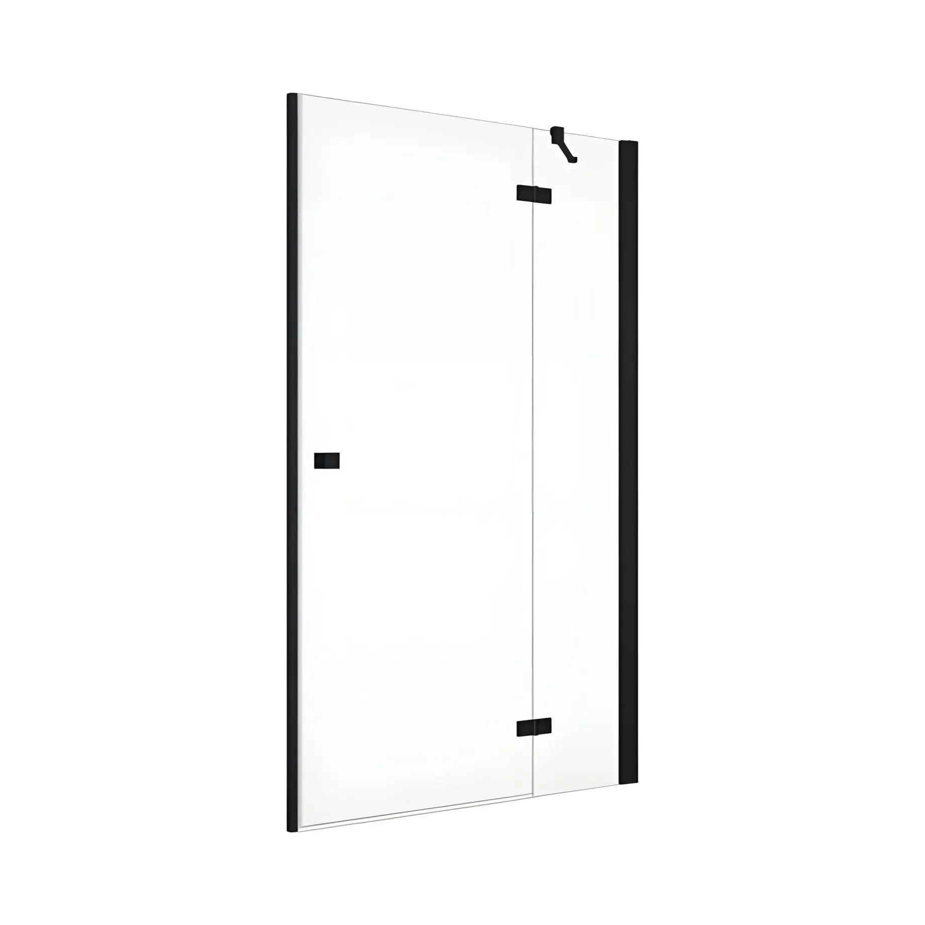 Душові двері з фіксованою стінкою Annea BlackLine Ronal AN13WD12000607 Black Line 120 х 200 см — вид на білому тлі