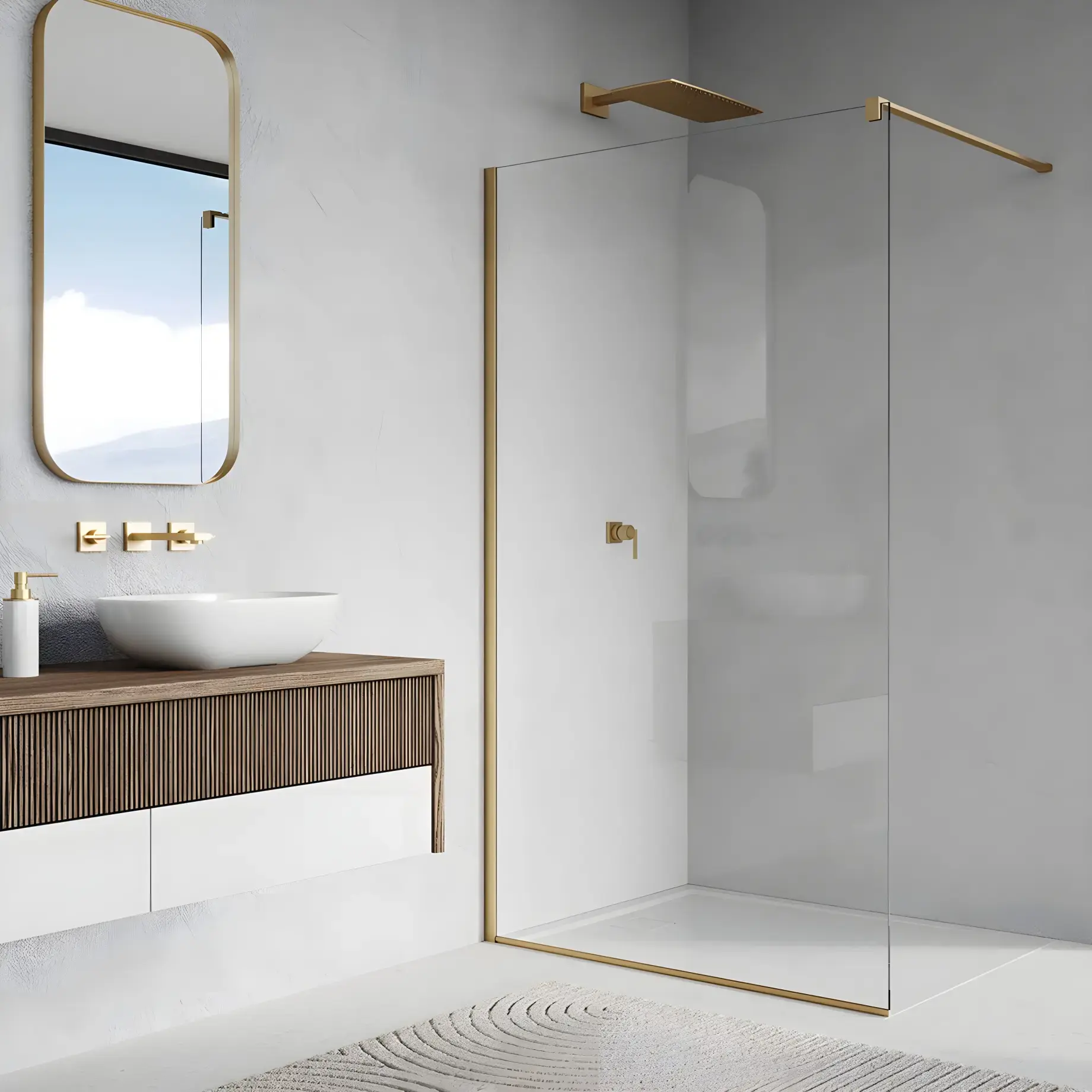 Душова стінка Walk-in Easy Ronal STR4P1001307 — вид спереду