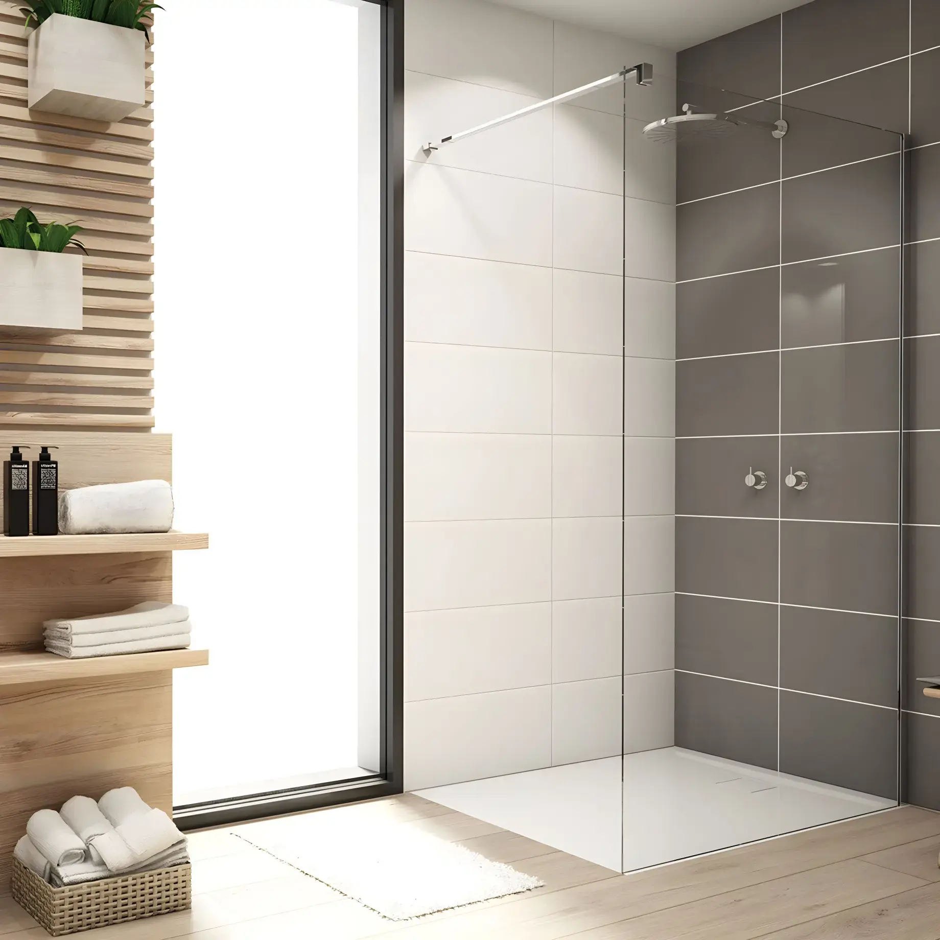 Душевая стенка Easy Walk-in Ronal STR4PA61205007 — вид спереди