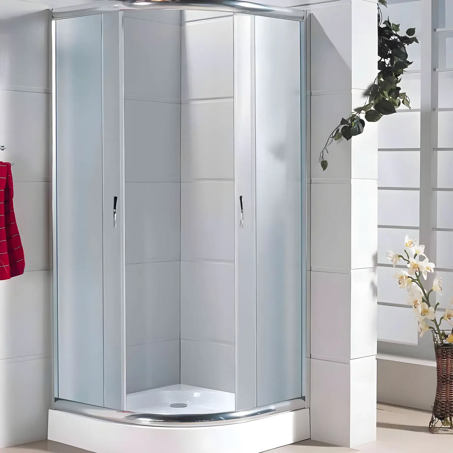 Душова кабіна SERIE F-ECO Santeh 8001F-ECO 80 х 80 х 195 см — вид спереду