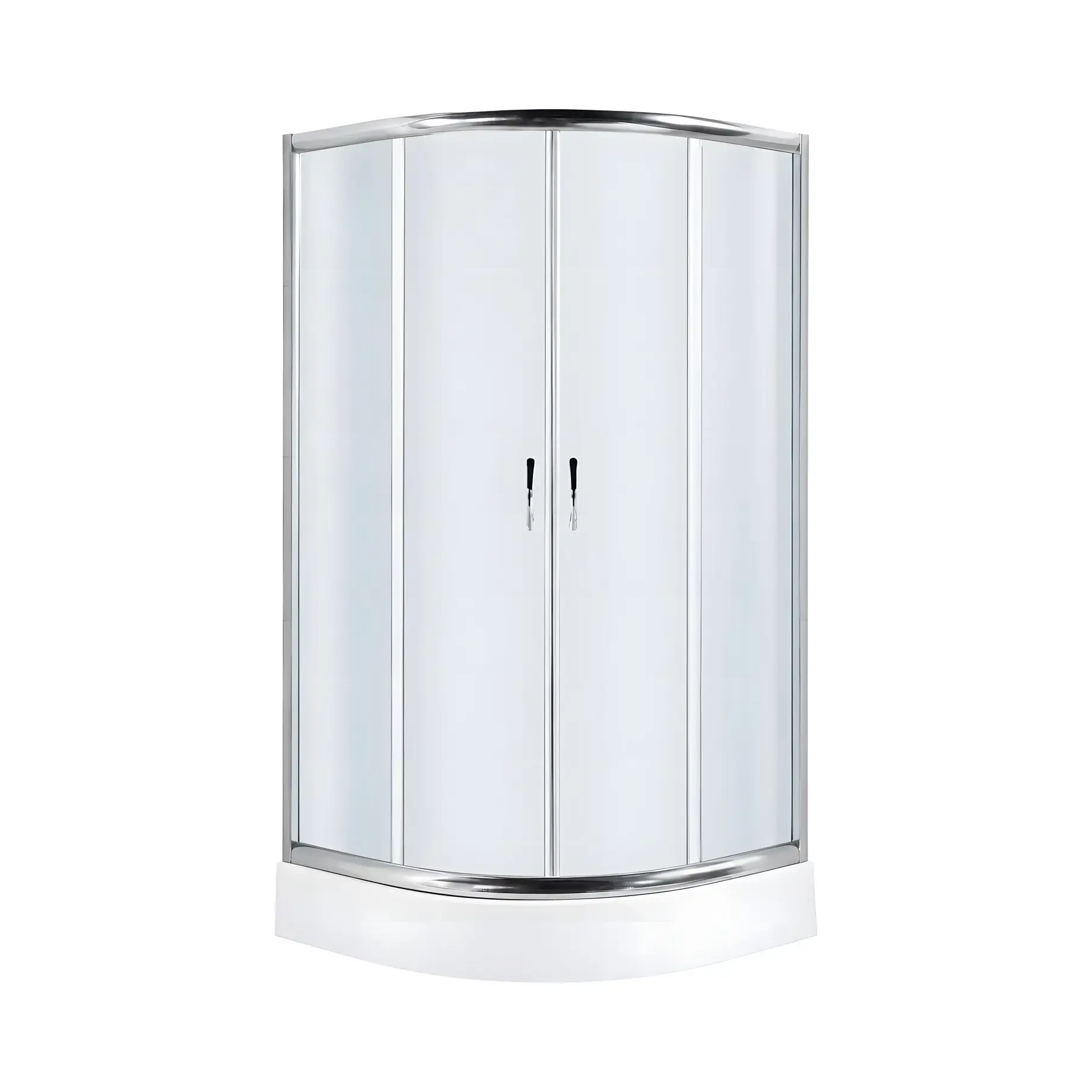Душова кабіна SERIE F-ECO Santeh 9001F-ECO Chrome 90 х 90 х 195 см — вид на білому тлі