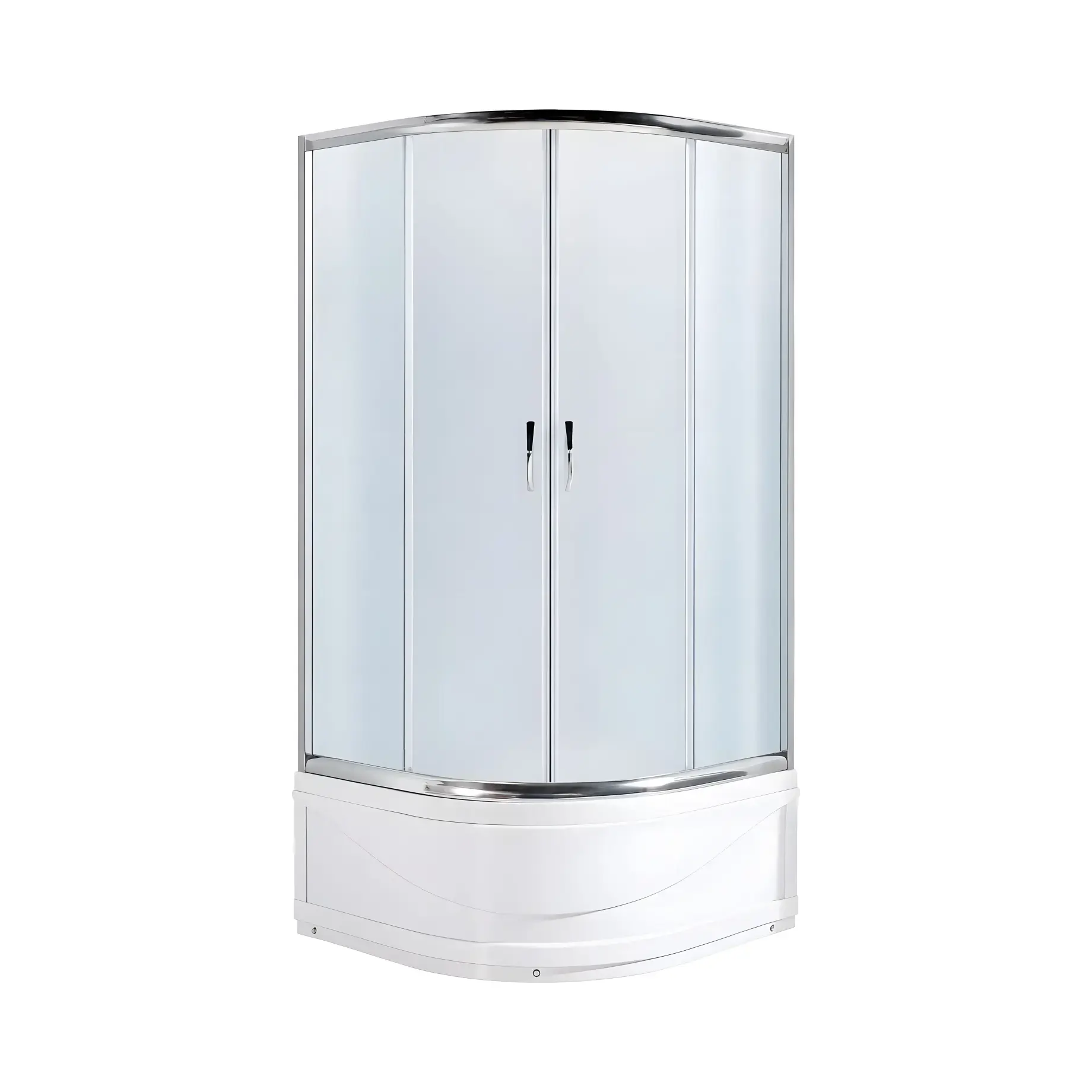 Душова кабіна SERIE F-ECO Santeh 9021F-ECO Chrome 90 х 90 х 195 см — вид на білому тлі