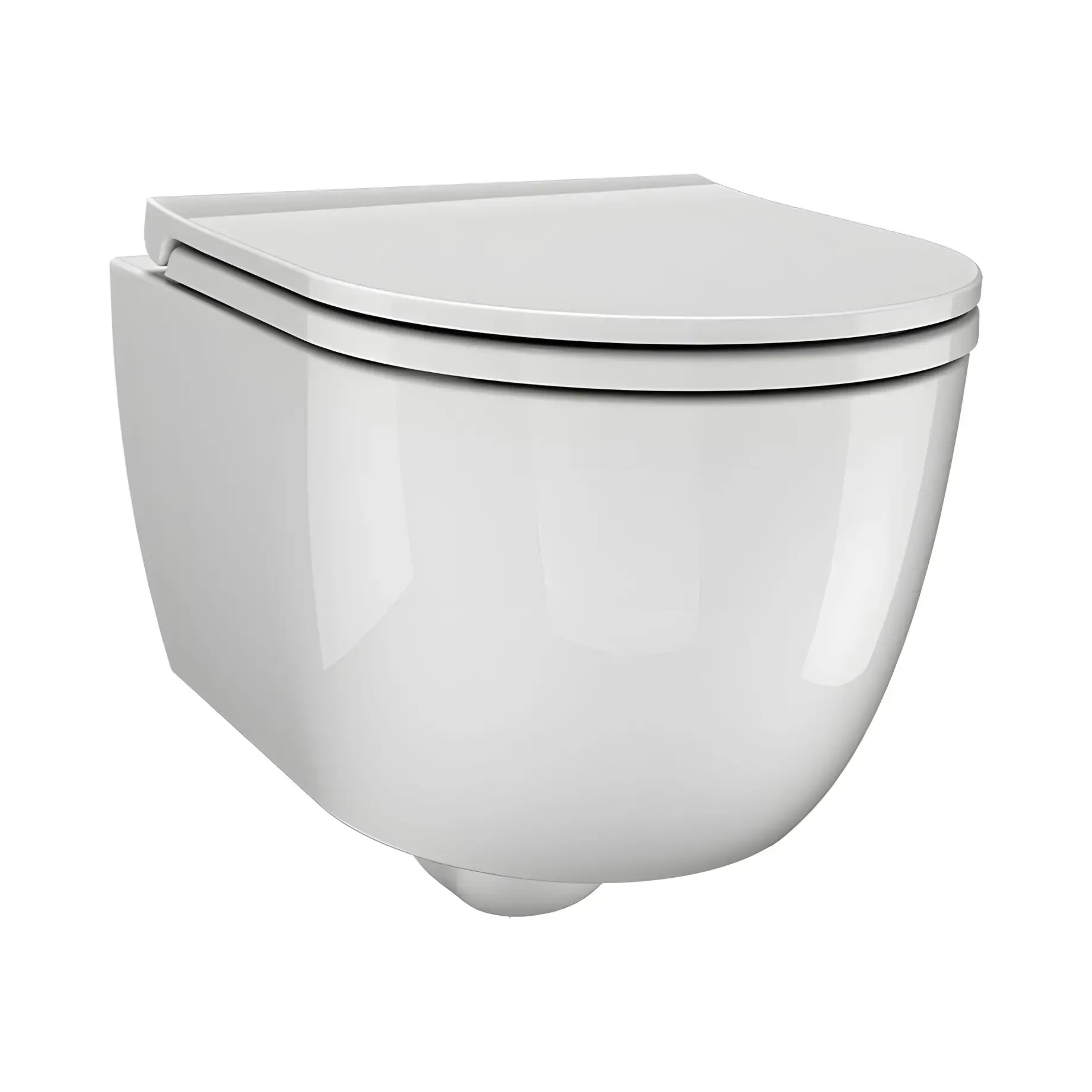 Унітаз підвісний Mini Bull SDR Ceramiche WCSB5V + CWB5C Bianco Lucido 46 х 37 см — вид на білому тлі