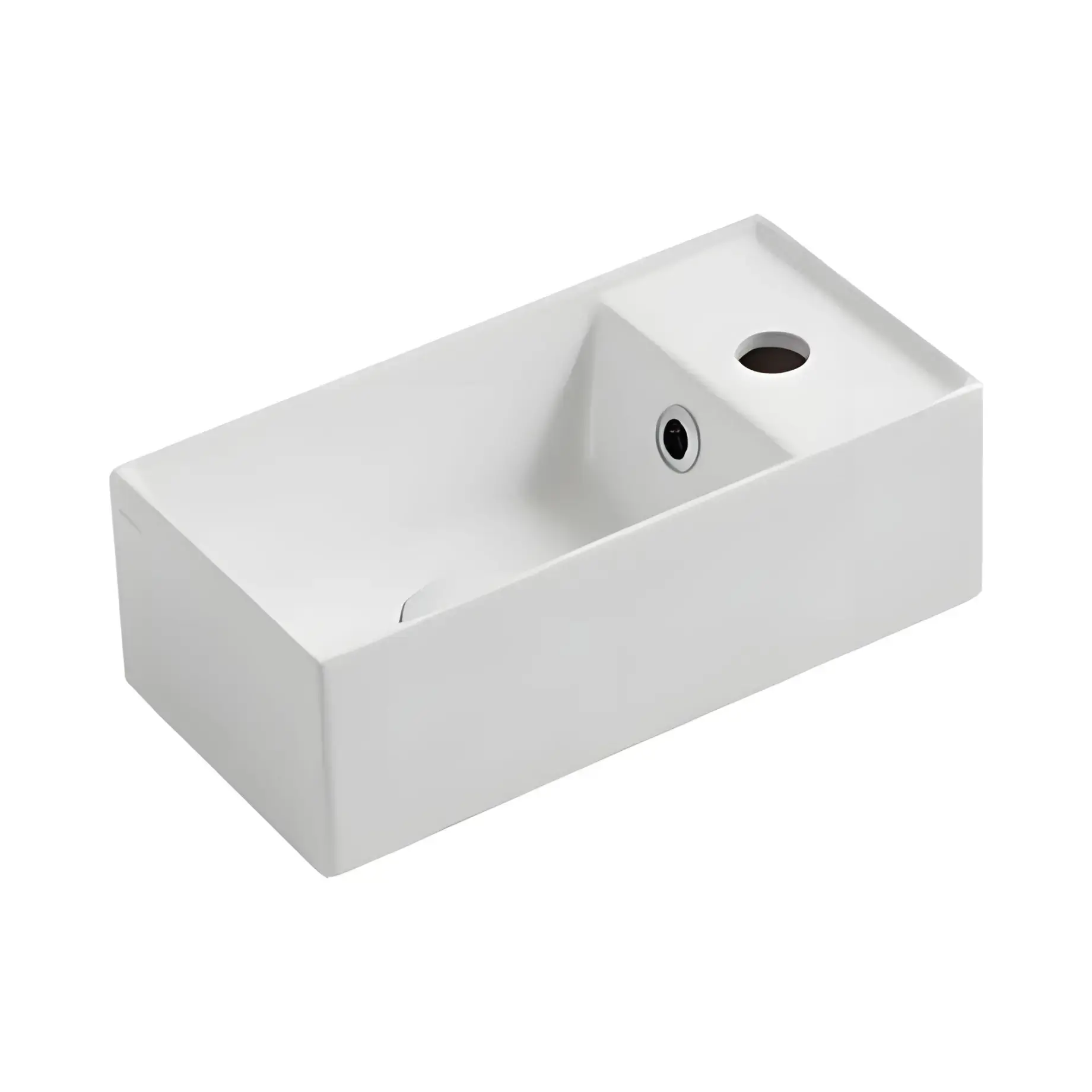 Умивальник Agile Simas AG20 Glossy White 40 х 20 см — вид на білому тлі