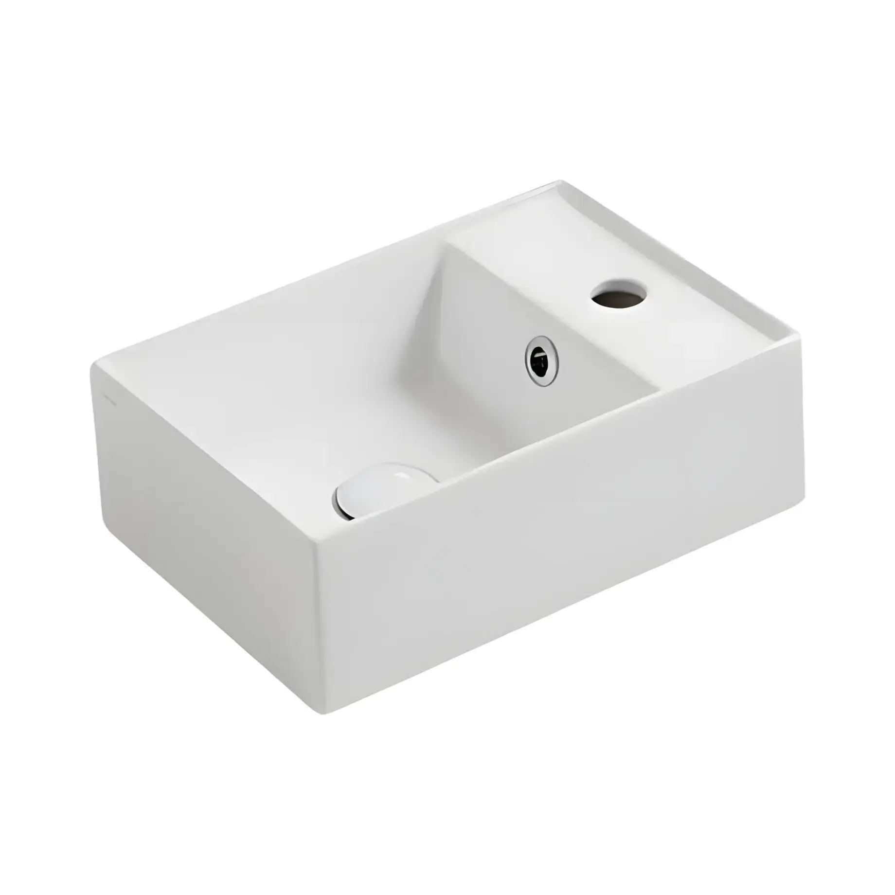 Умивальник Agile Simas AG40 Glossy White 40 х 27 см — вид на білому тлі