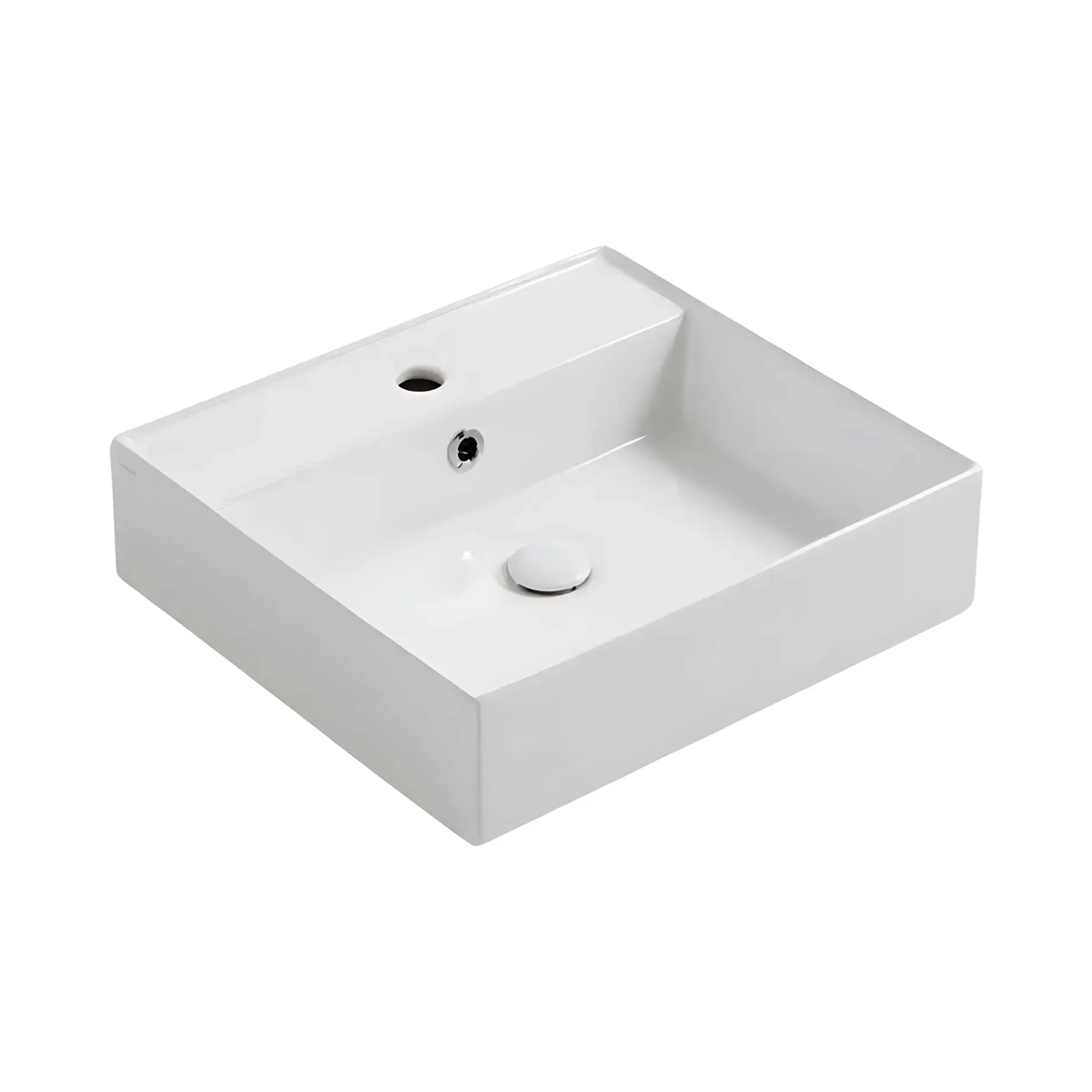Умивальник Agile Simas AG51 Glossy White 56 х 46 см — вид на білому тлі