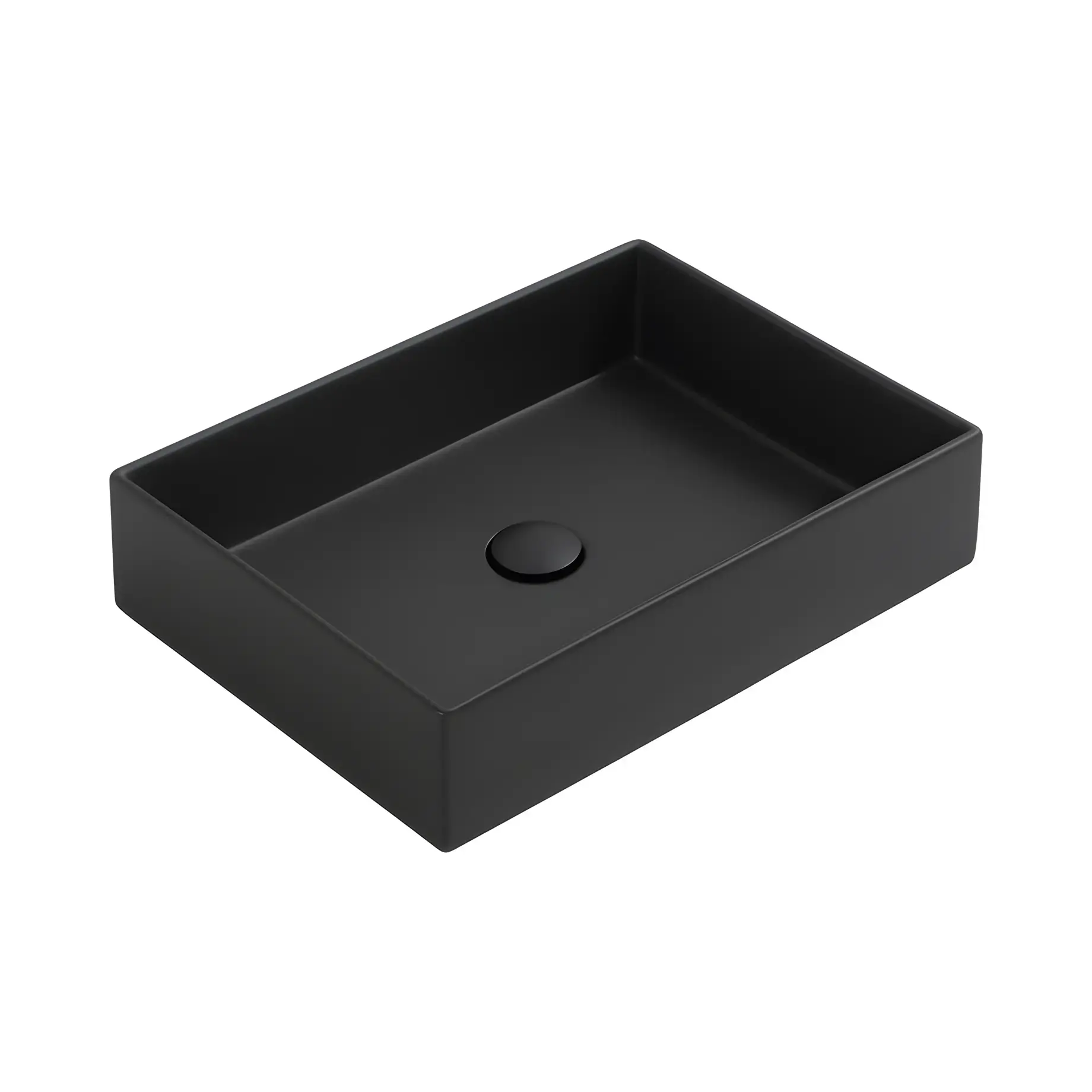 Умивальник Agile Simas AG60-65 Matt Black — вид на білому тлі