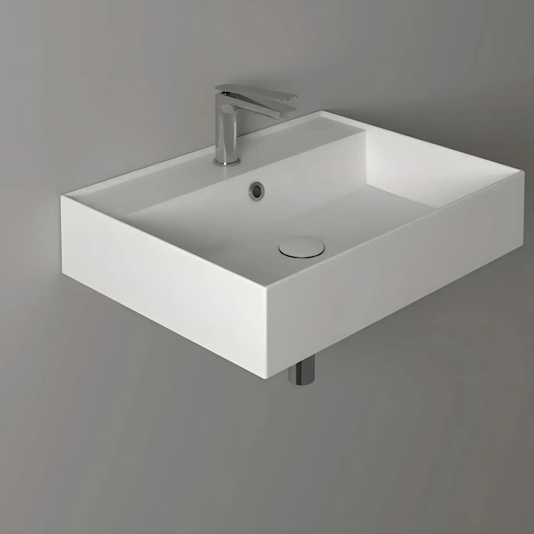 Умивальник Agile Simas AG61 Glossy White — бічний ракурс