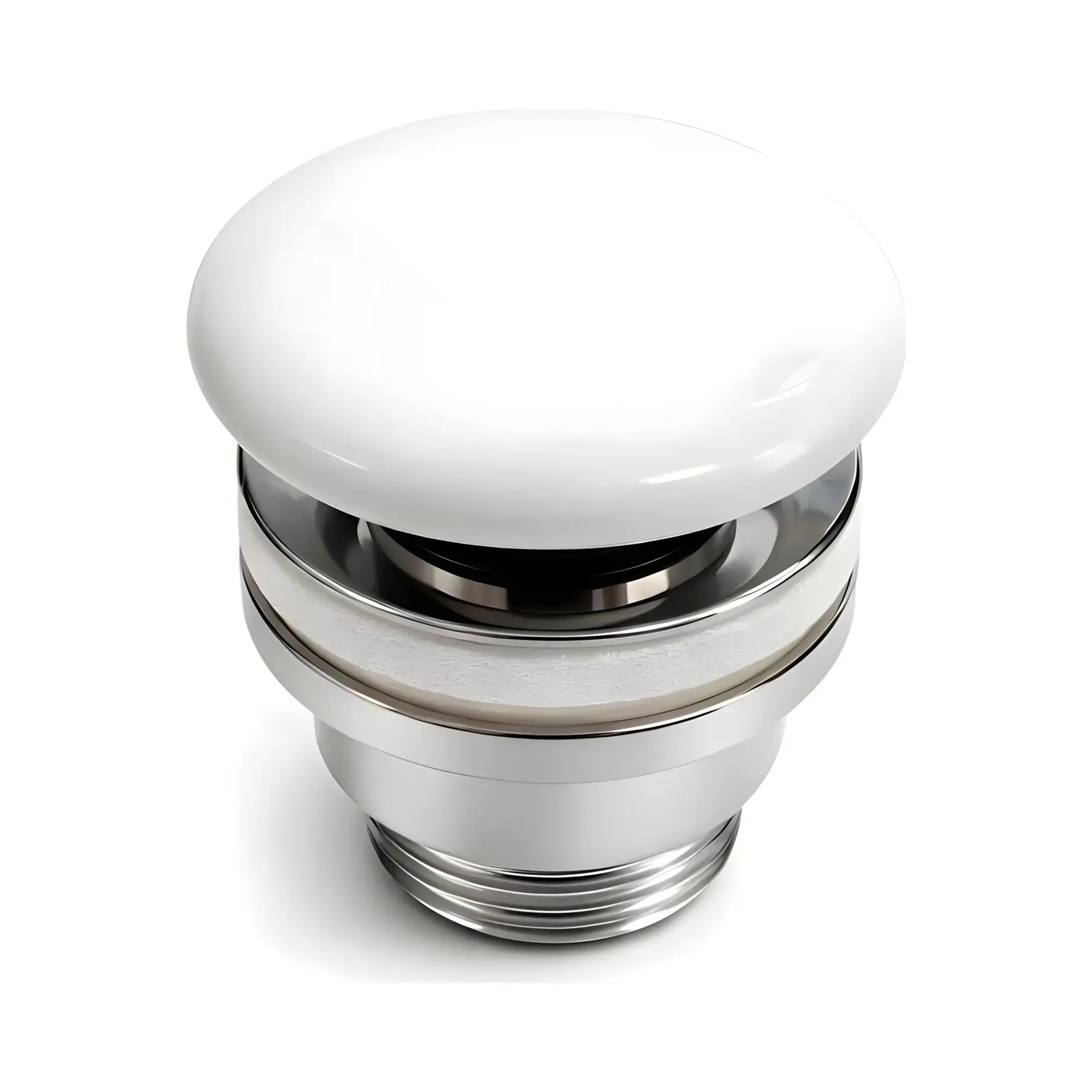 Донний клапан для умивальника з керамічною кришкою Simas PLCEWM White Matt — вид спереду