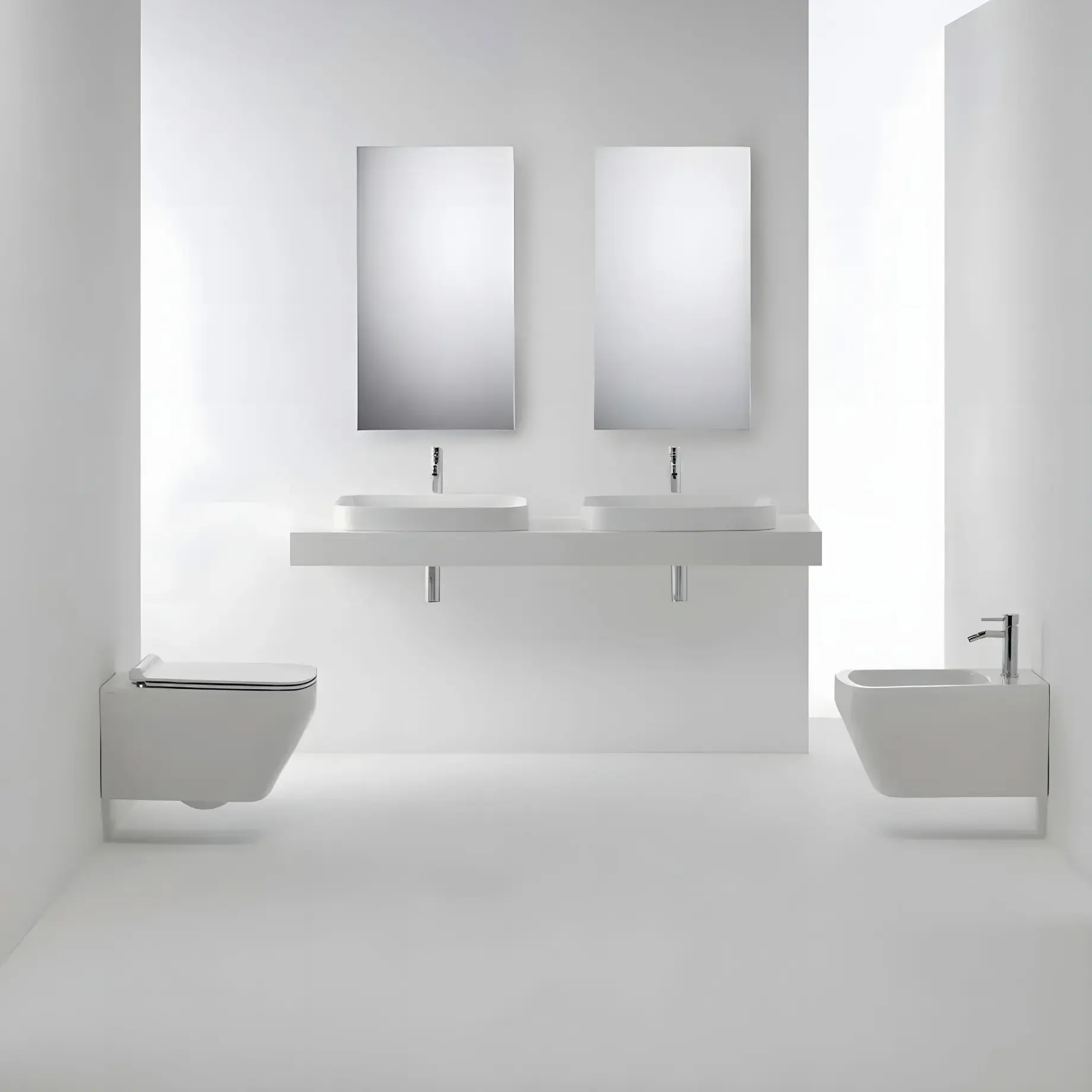 Унітаз підвісний Baden Baden Simas BB18-42 + BB004-42 Bianco Matt — вид згори