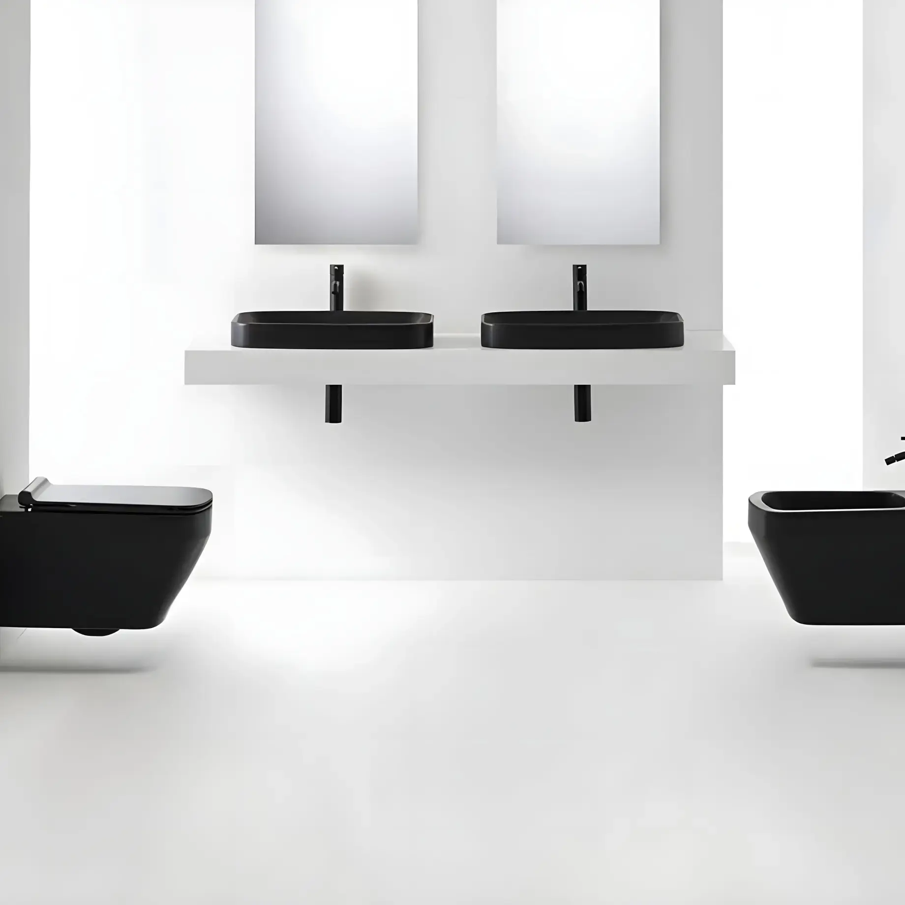 Унітаз підвісний Baden Baden Simas BB18-65 + BB004-65 Nero Matt — бічний ракурс