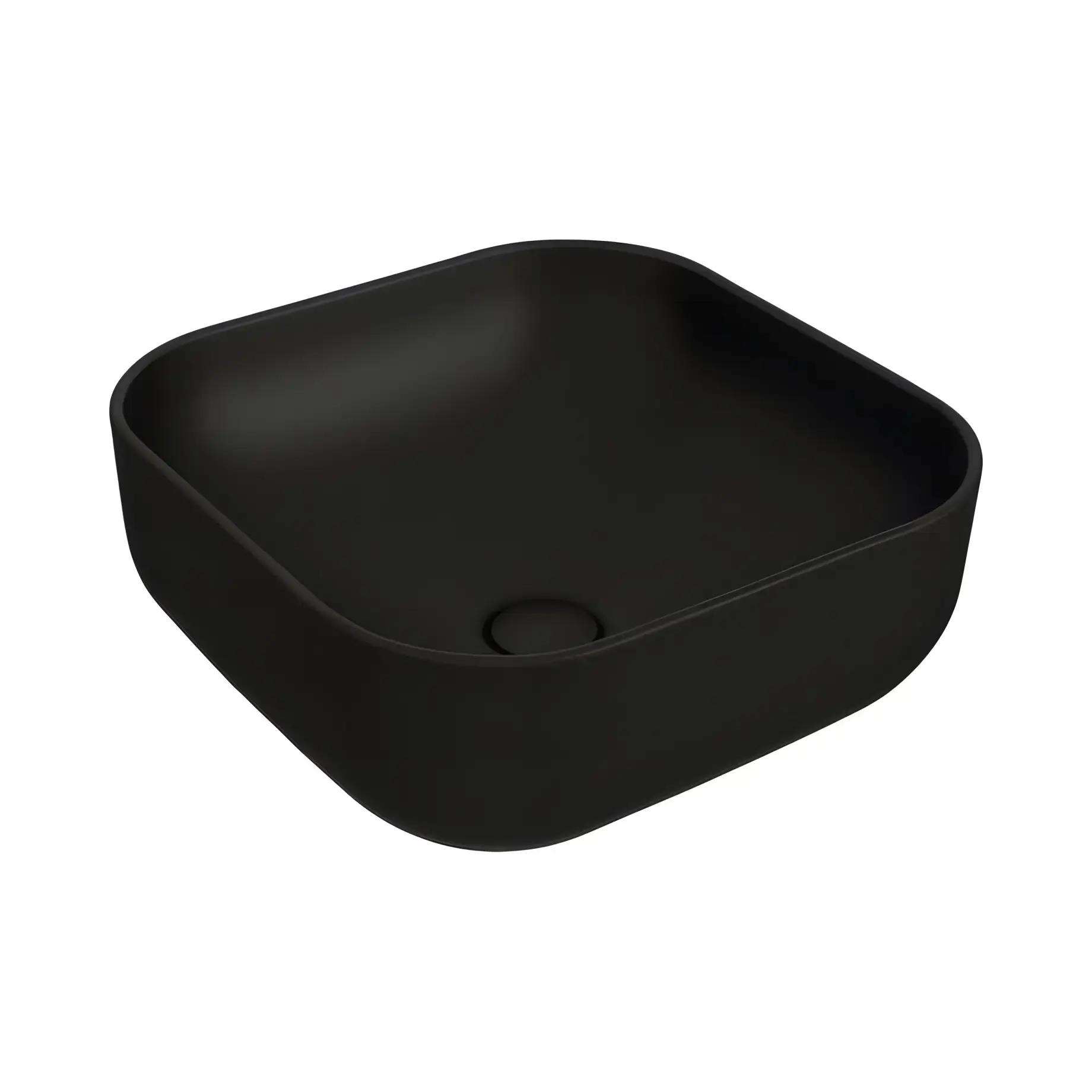 Умивальник Balloon Simas BA03-65 Matt Black 45 х 45 см — вид на білому тлі