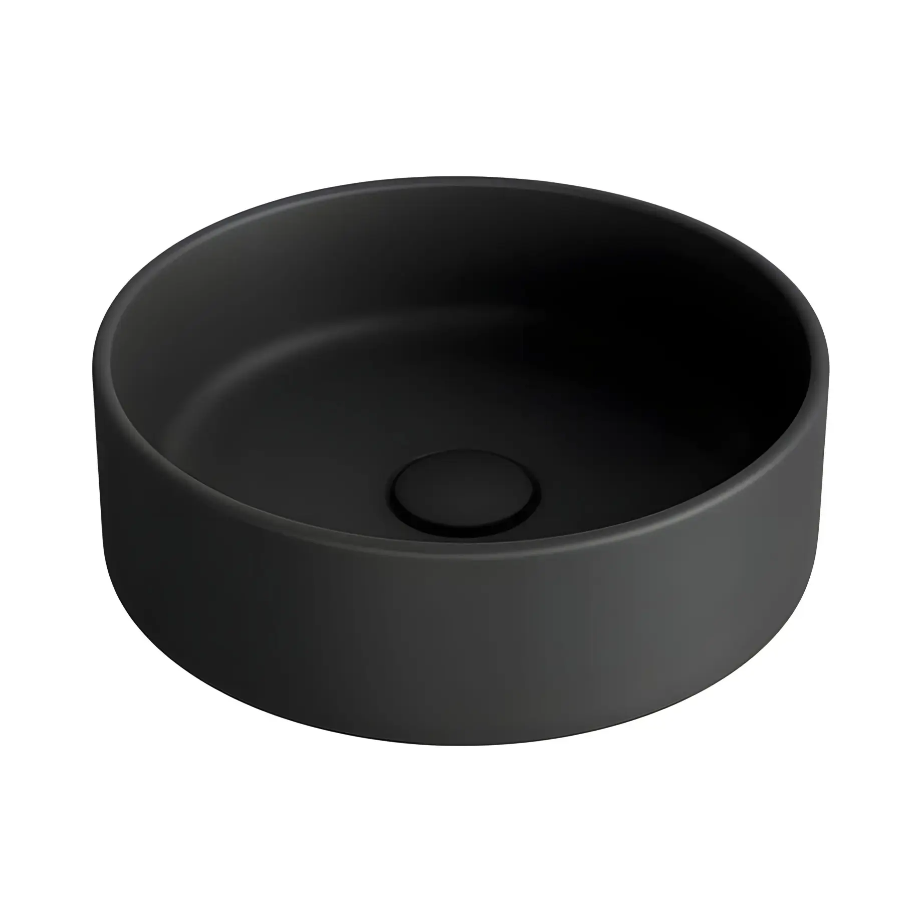 Умивальник Foriù Simas FO01-65 Matt Black 40 х 40 см — вид на білому тлі
