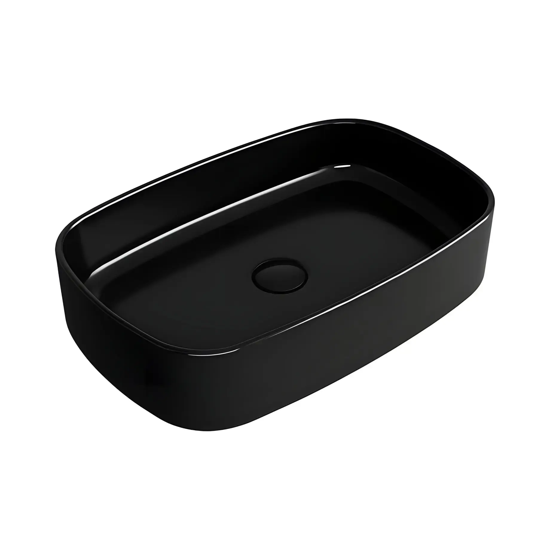 Умивальник Foriù Simas FO04-26 Glossy Black — вид на білому тлі