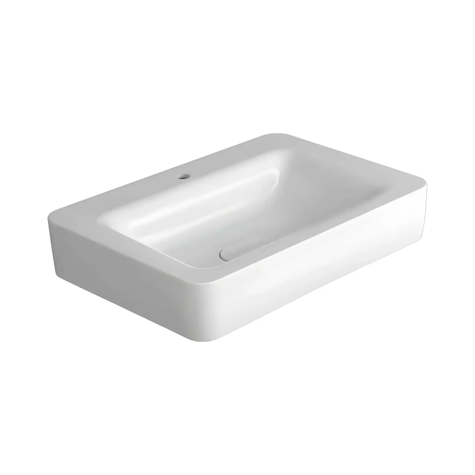 Умивальник Henges Simas HE10 Glossy White 70 х 50 см — вид на білому тлі