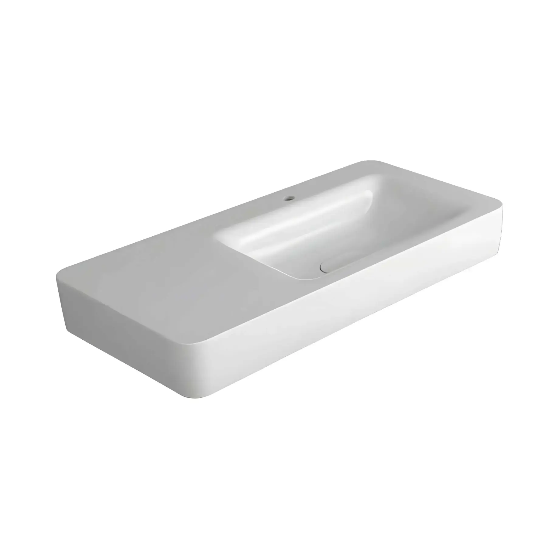 Умивальник Henges Simas HE12 Glossy White 100 х 50 см — вид на білому тлі