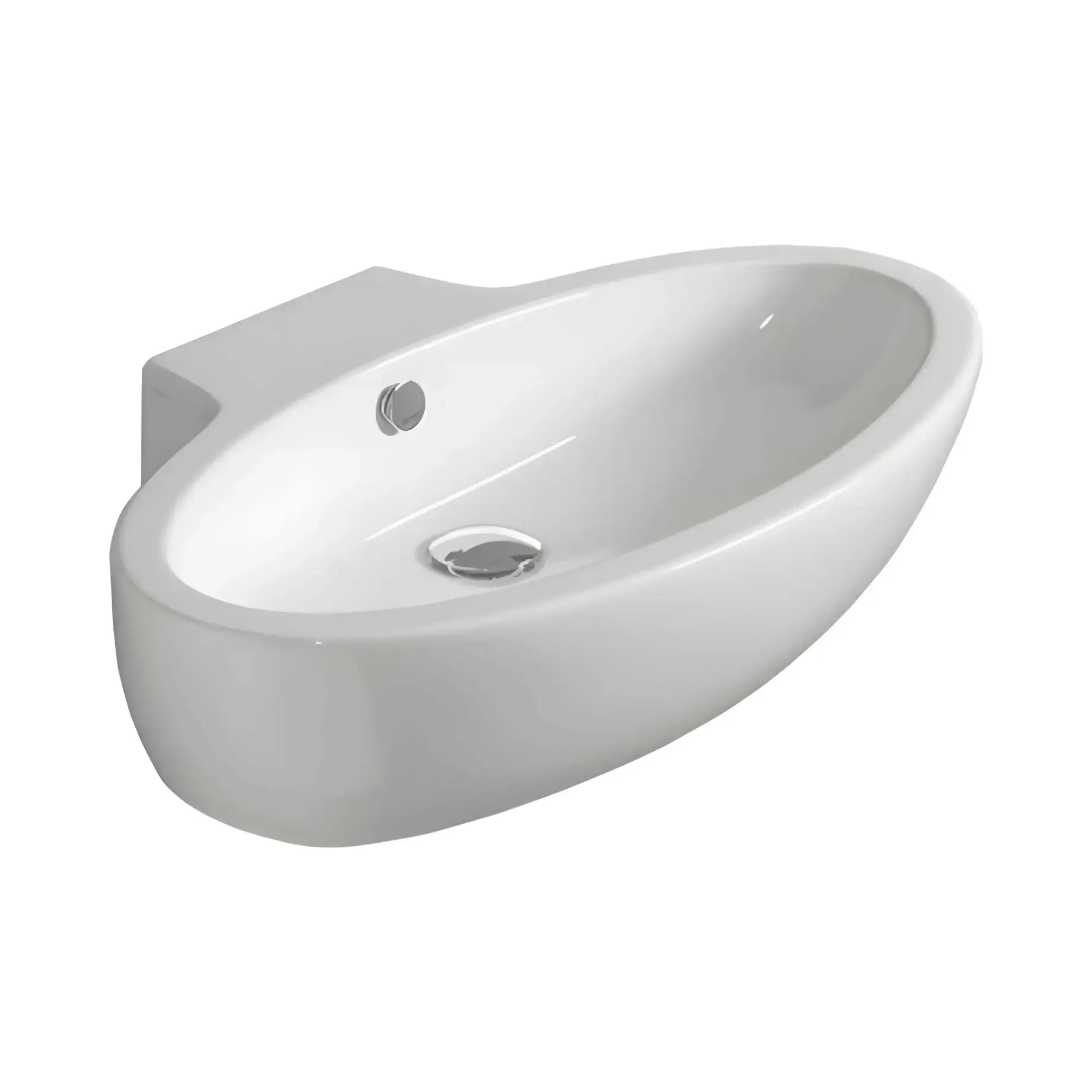 Умивальник LFT Spazio Simas LFT34 Glossy White 73 х 45.5 см — вид на білому тлі