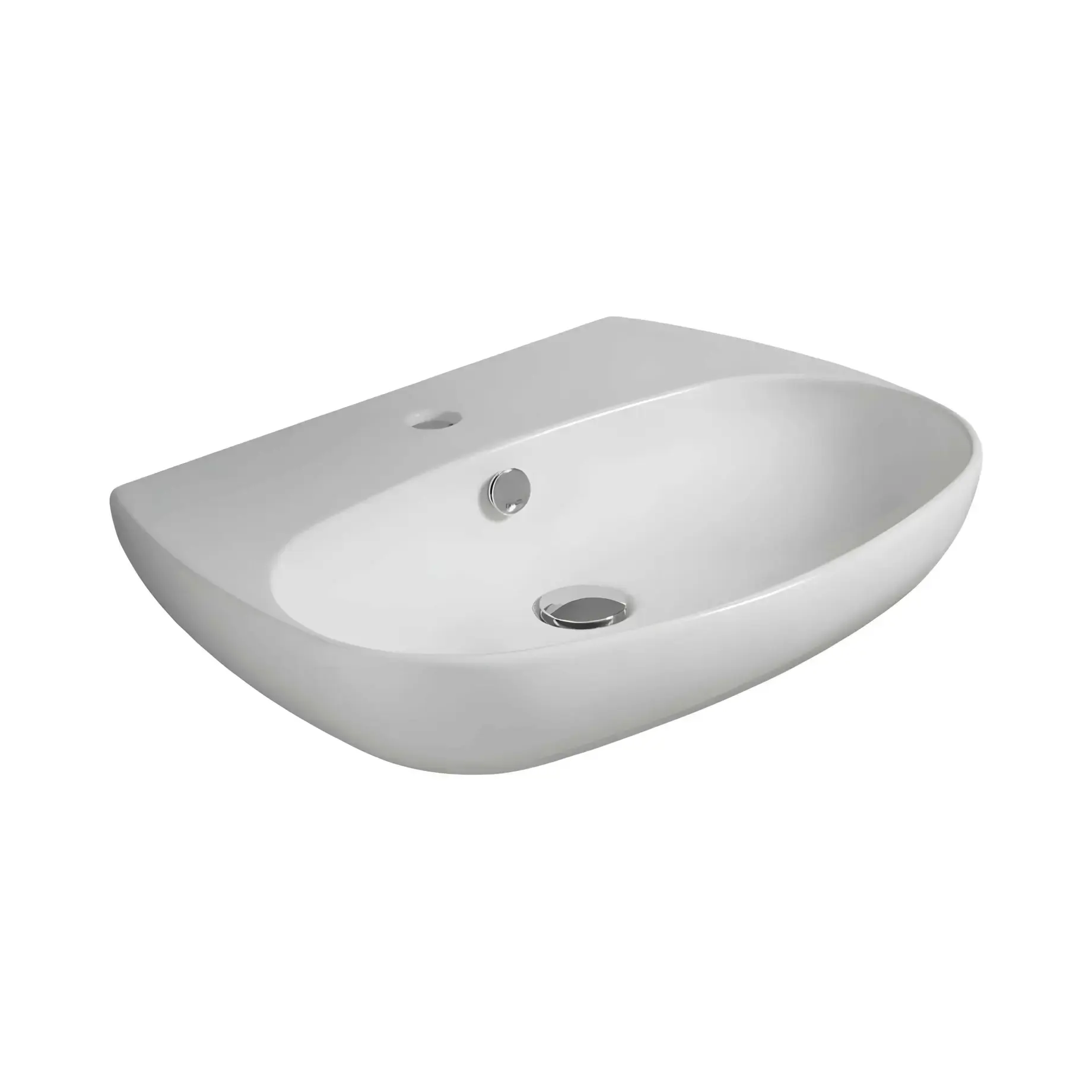 Умивальник Vignoni Simas VI10 Glossy White 60 х 46 см — вид на білому тлі