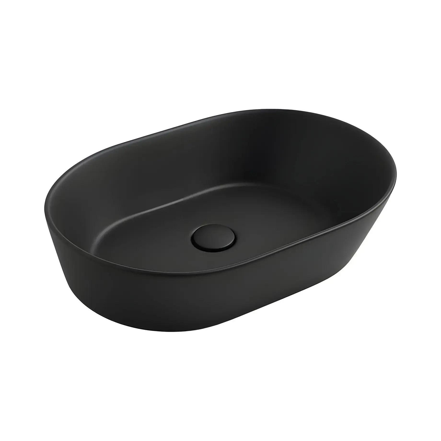 Умивальник Wave Simas WA02-65 Matt Black 60 х 42 см — вид на білому тлі