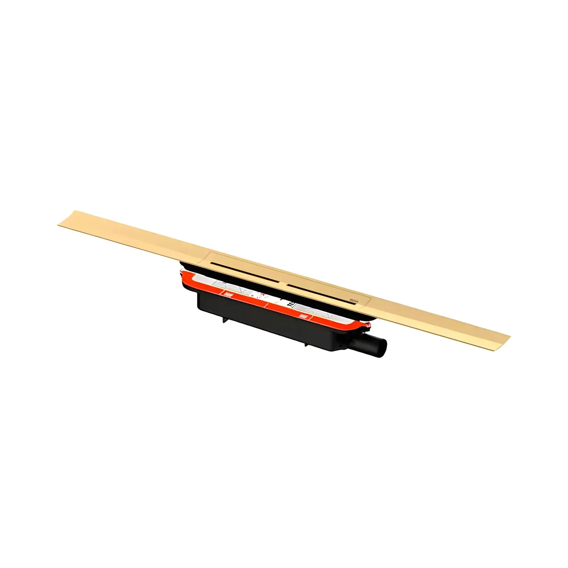 Комплект трап для душу 90 см  TECEdrainprofile TECE 670902 Brushed Gold Optic 90 x 5,5 см — вид на білому тлі
