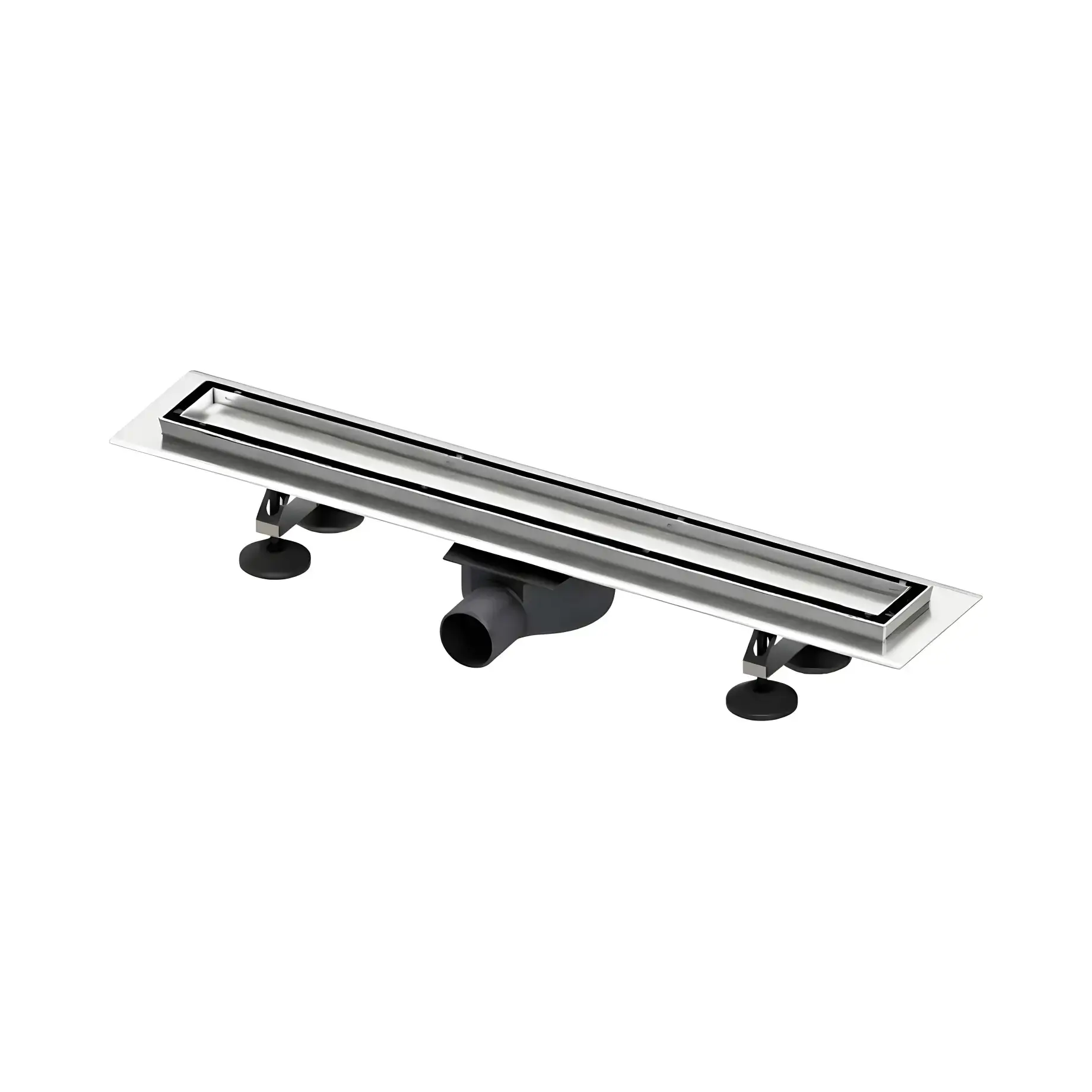 Комплект душовий канал 80 см TECELinus з решіткою TECE 15103089 Stainless Steel 80 x 7,1 x 6,8 см — вид на білому тлі