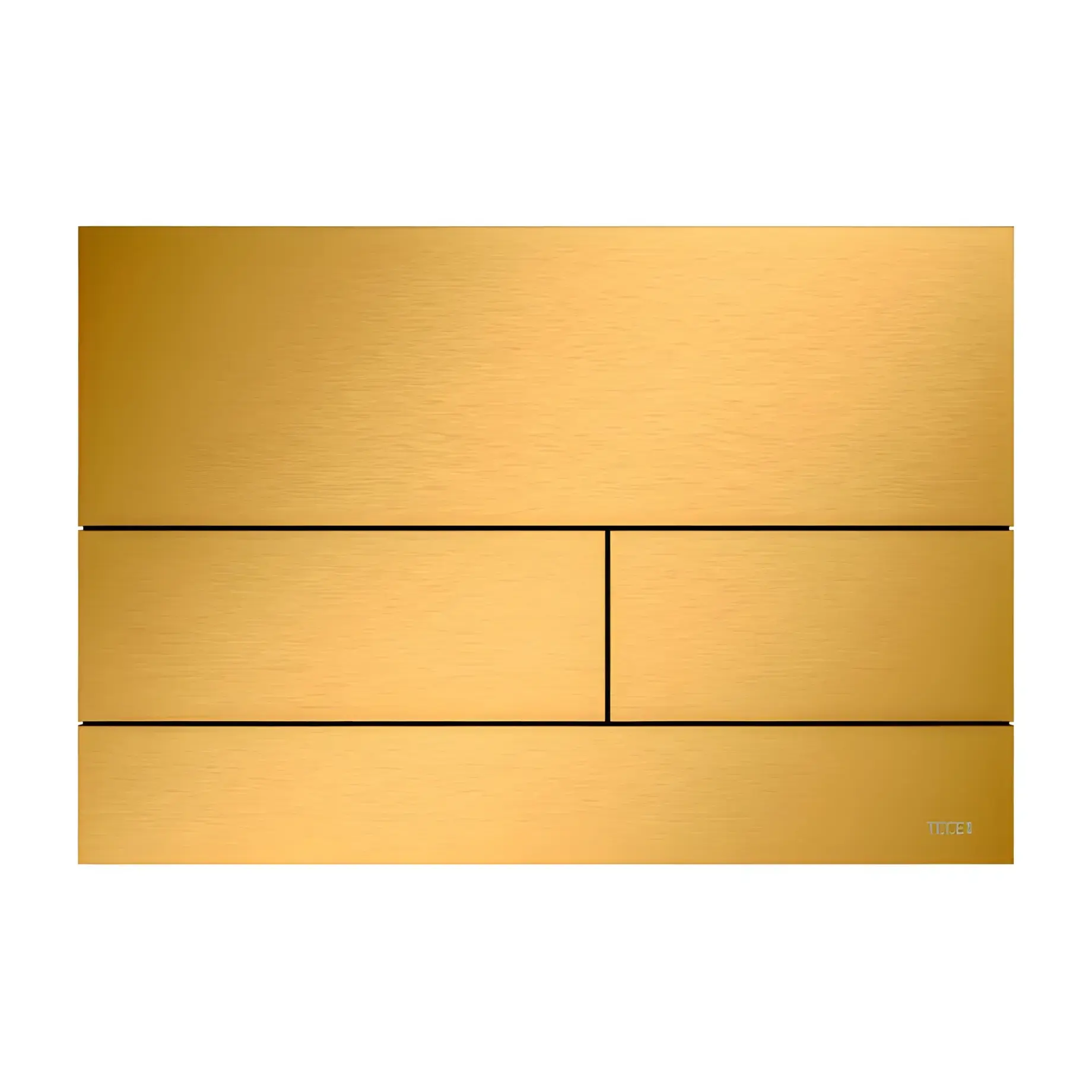 Змивна клавіша TECEsquare II TECE 9240847 Brushed Gold Optic 22 х 15 х 0.3 см — вид на білому тлі