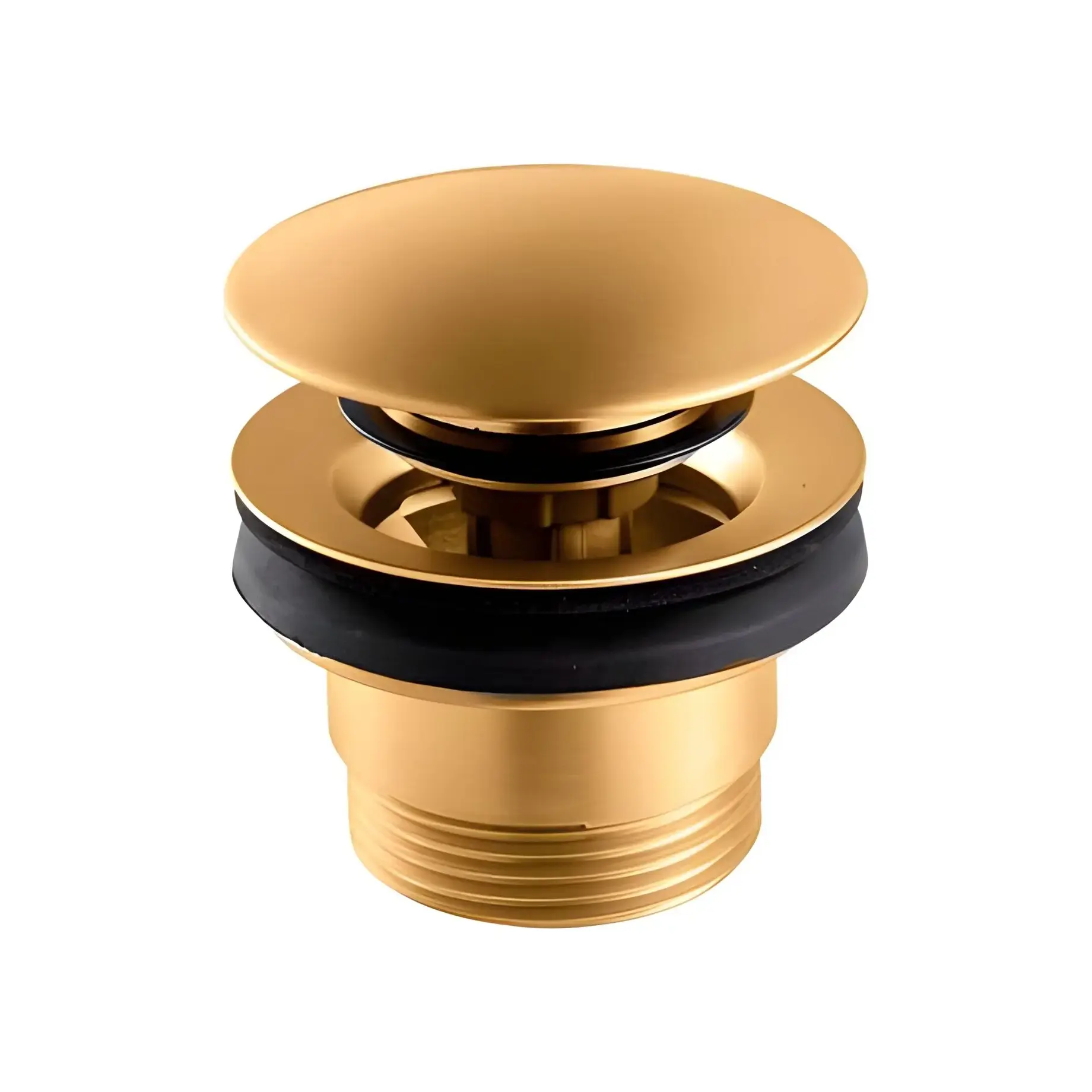 Донний клапан для раковини/біде Vema P000400.AP.098 Brushed Gold — вид на білому тлі