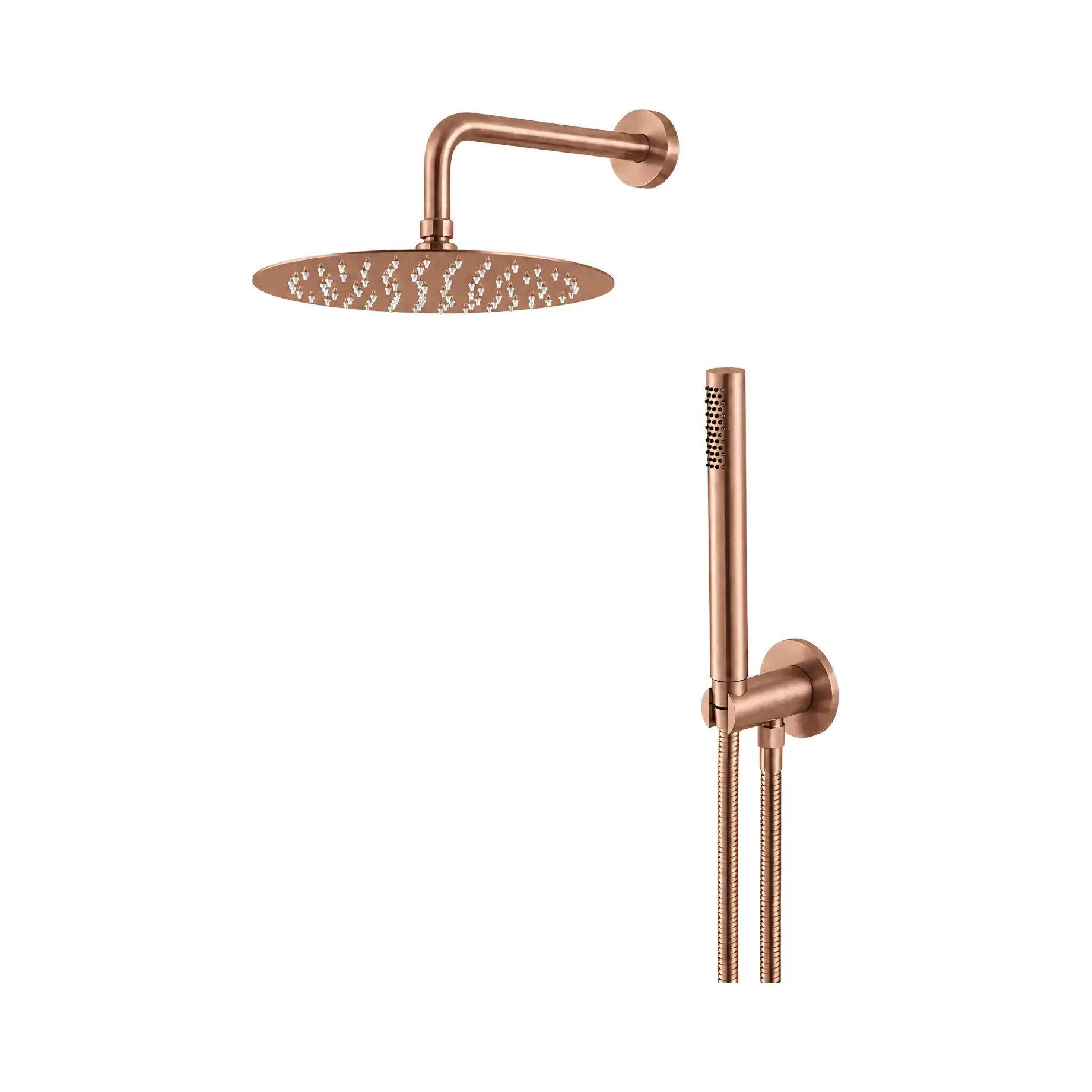 Душовий комплект з верхнiм душем Ø250 мм Otago Vema V08135AP409 Copper Bronze PVD — вид на білому тлі