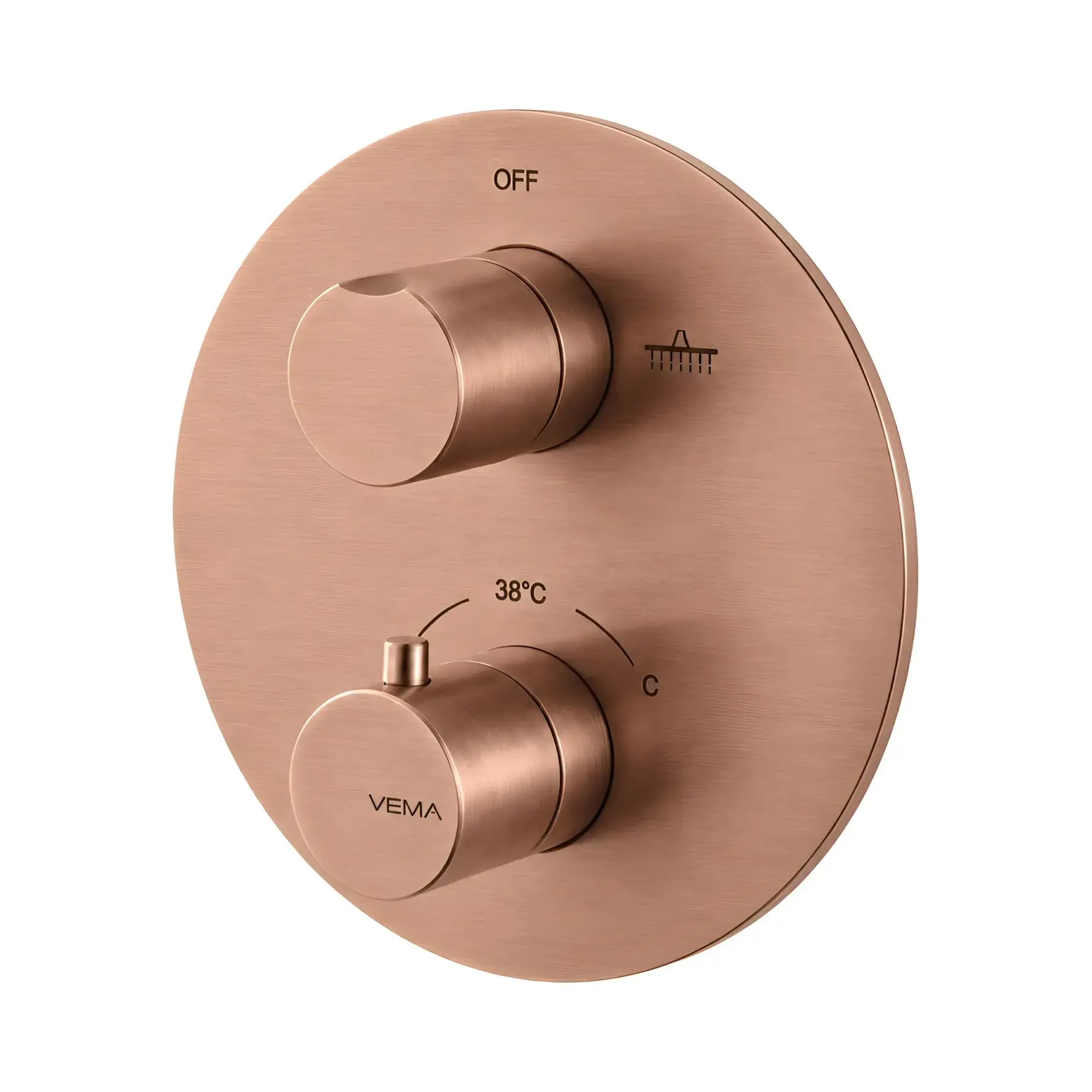 Термостат для душу Otago Vema V08115AP409 Copper Bronze PVD — вид на білому тлі
