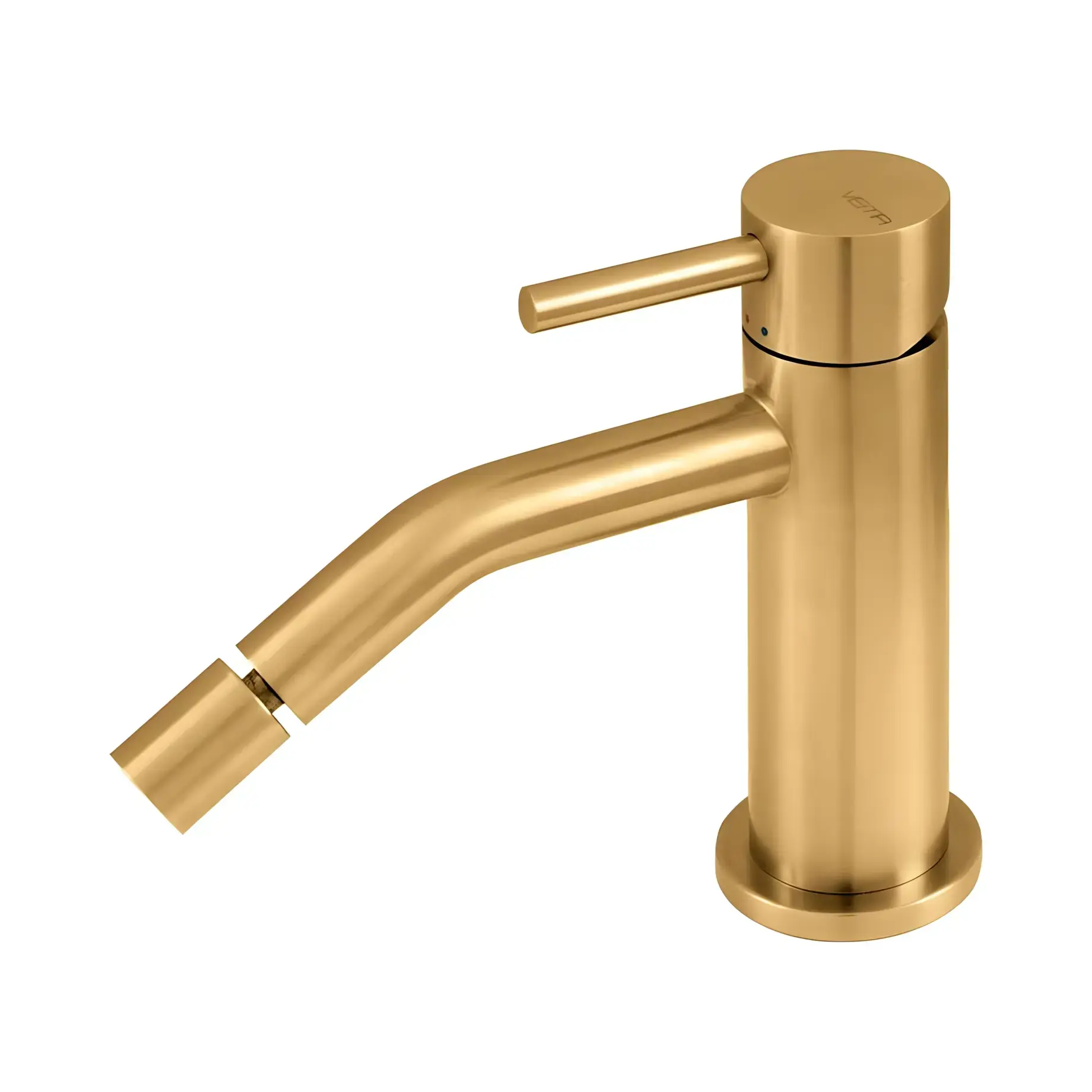 Змішувач для біде на 1 отвiр, без донного клапану Vema V32071.AP.098 Brushed Gold — вид на білому тлі