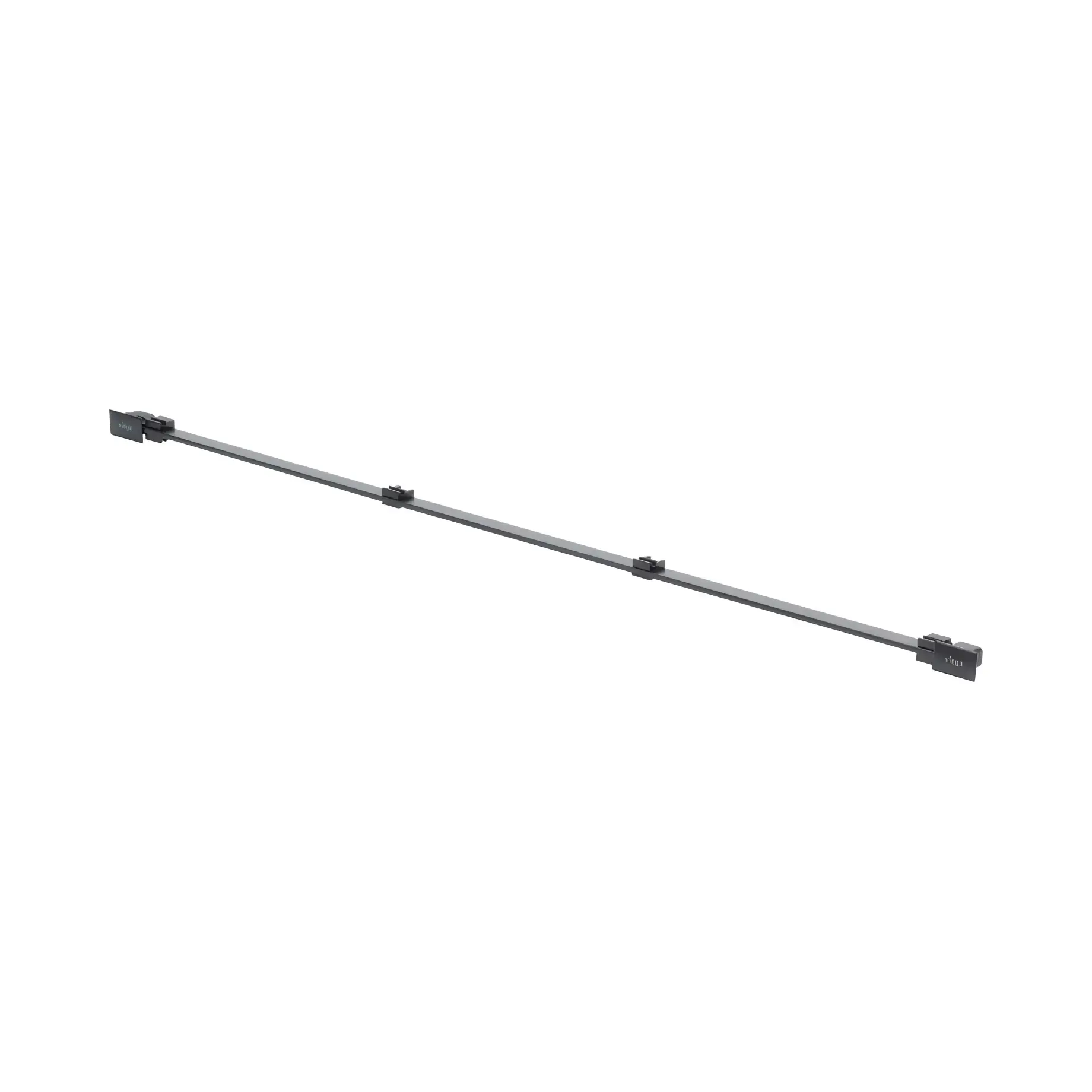 Решітка для душового каналу Advantix Vario Wall Drain L300-1200 мм Viega 736583 Matt Black 30-120 х 2 см — вид на білому тлі