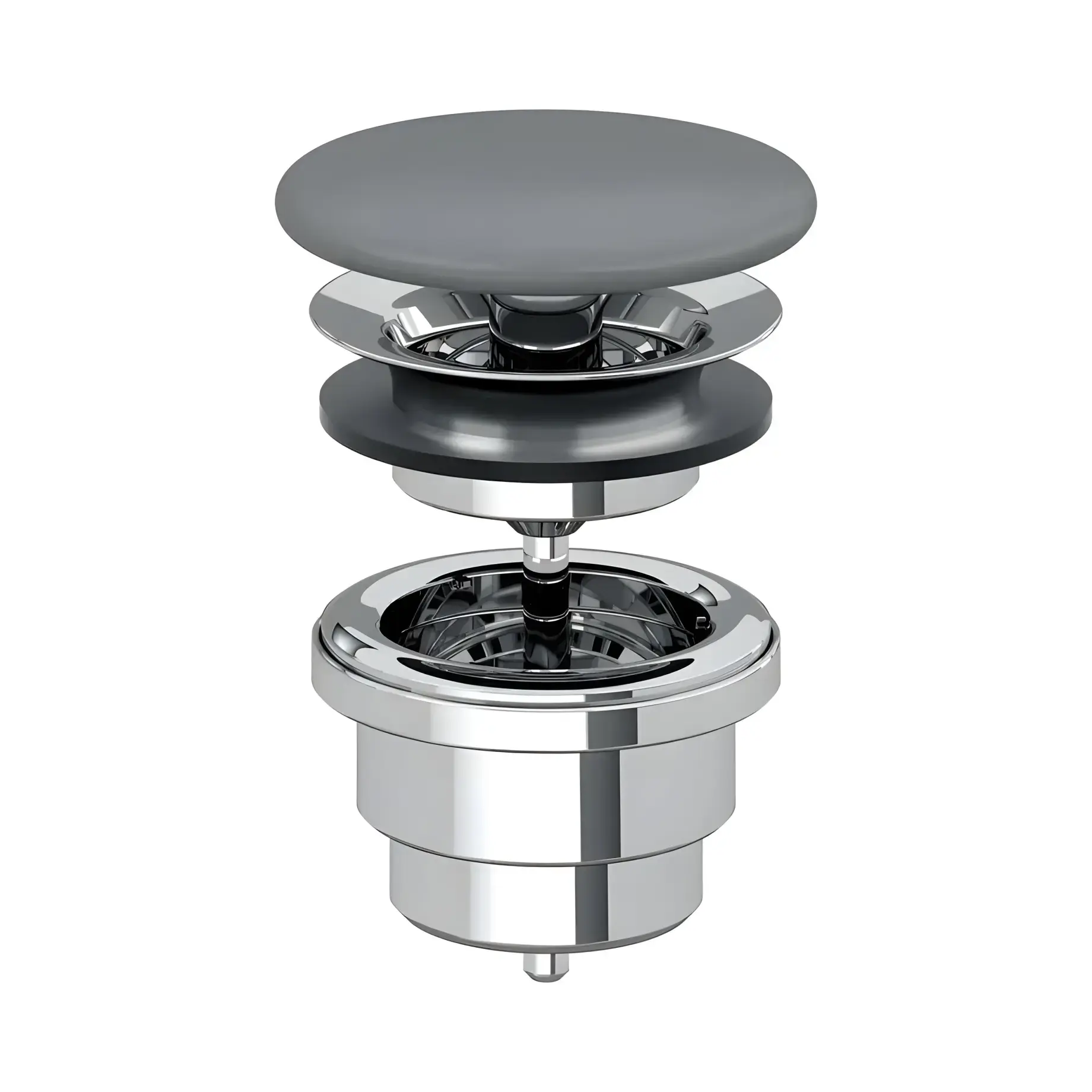 Незапірний клапан Villeroy & Boch 680800i4 Graphite — вид на білому тлі