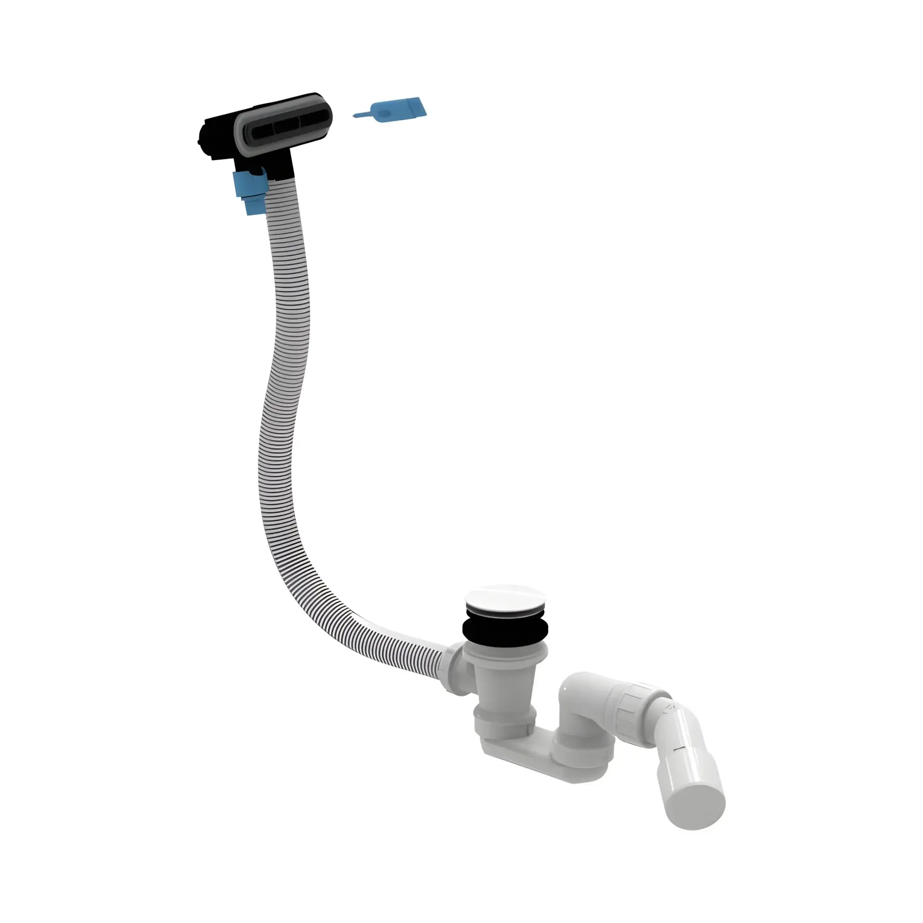 Комплект злив/перелив для ванни Loop & Friends Villeroy & Boch U90959033 Black Matt — вид на білому тлі