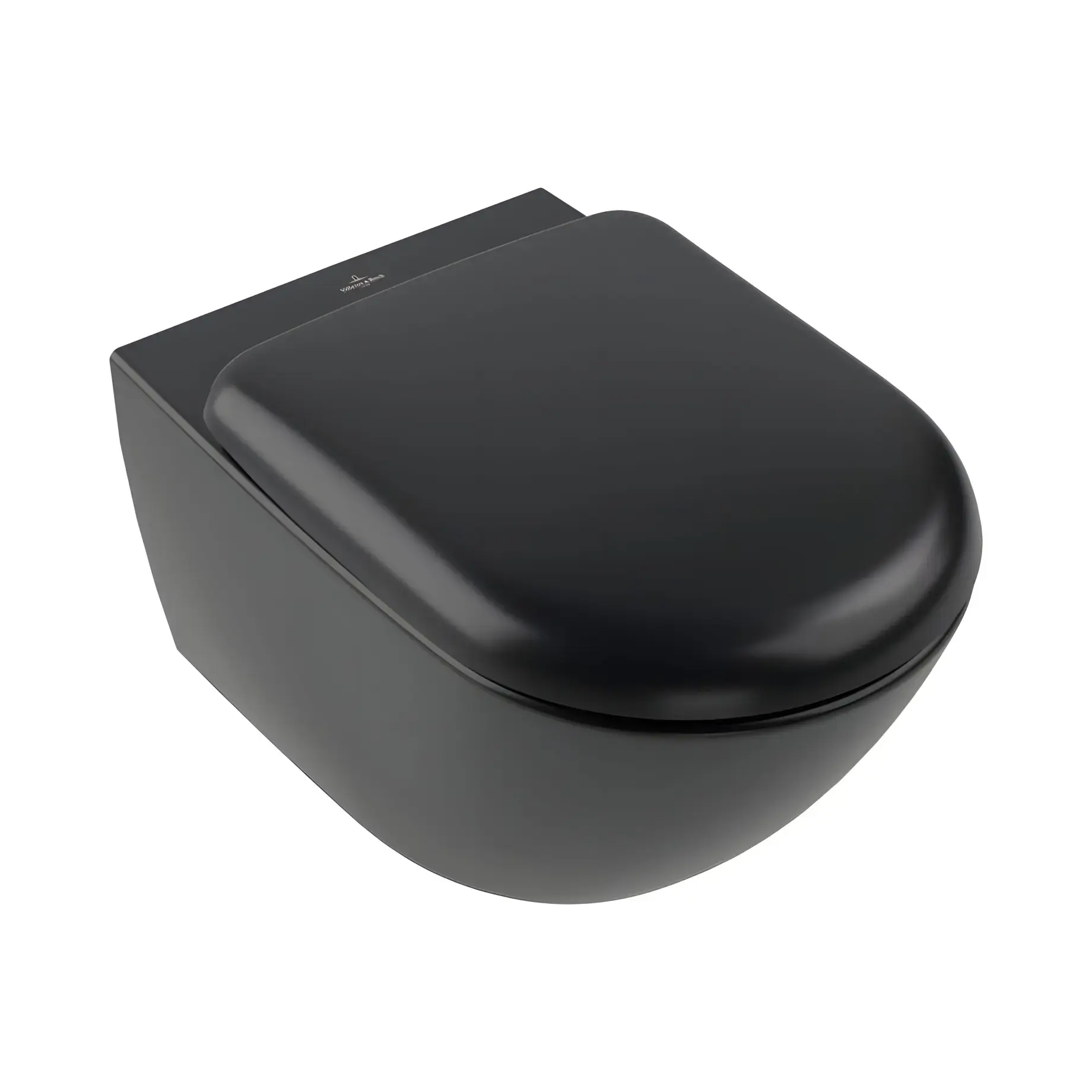 Унітаз Antao Villeroy & Boch 4674T0R7 Pure Black CeramicPlus 37 х 56 см — вид на білому тлі