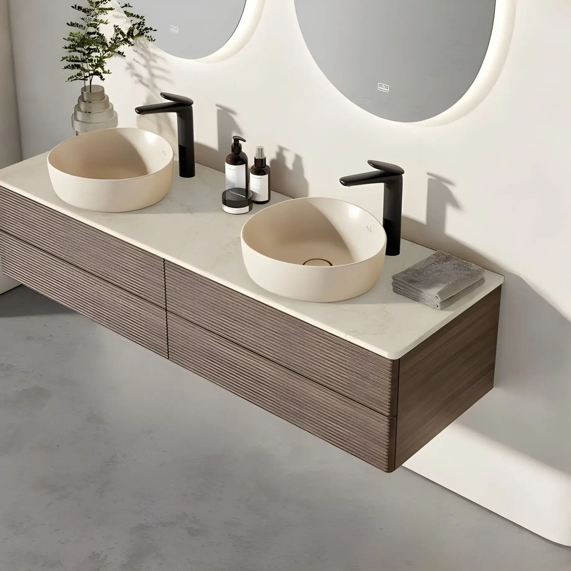 Умивальник Antao Villeroy & Boch 4A7240AM Almond CeramicPlus — вид спереду