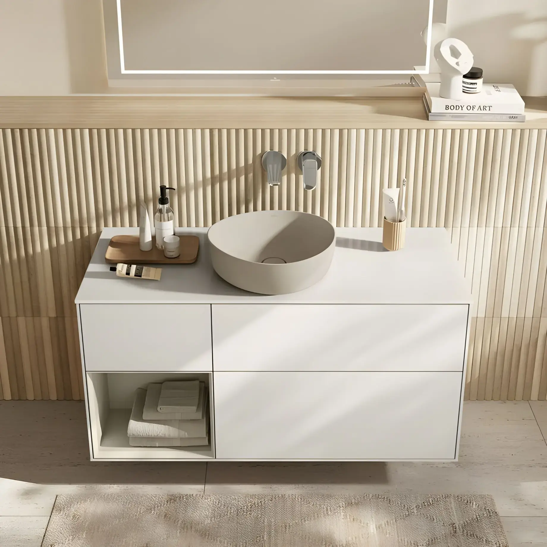 Умивальник Antao Villeroy & Boch 4A7240AM Almond CeramicPlus — вид згори