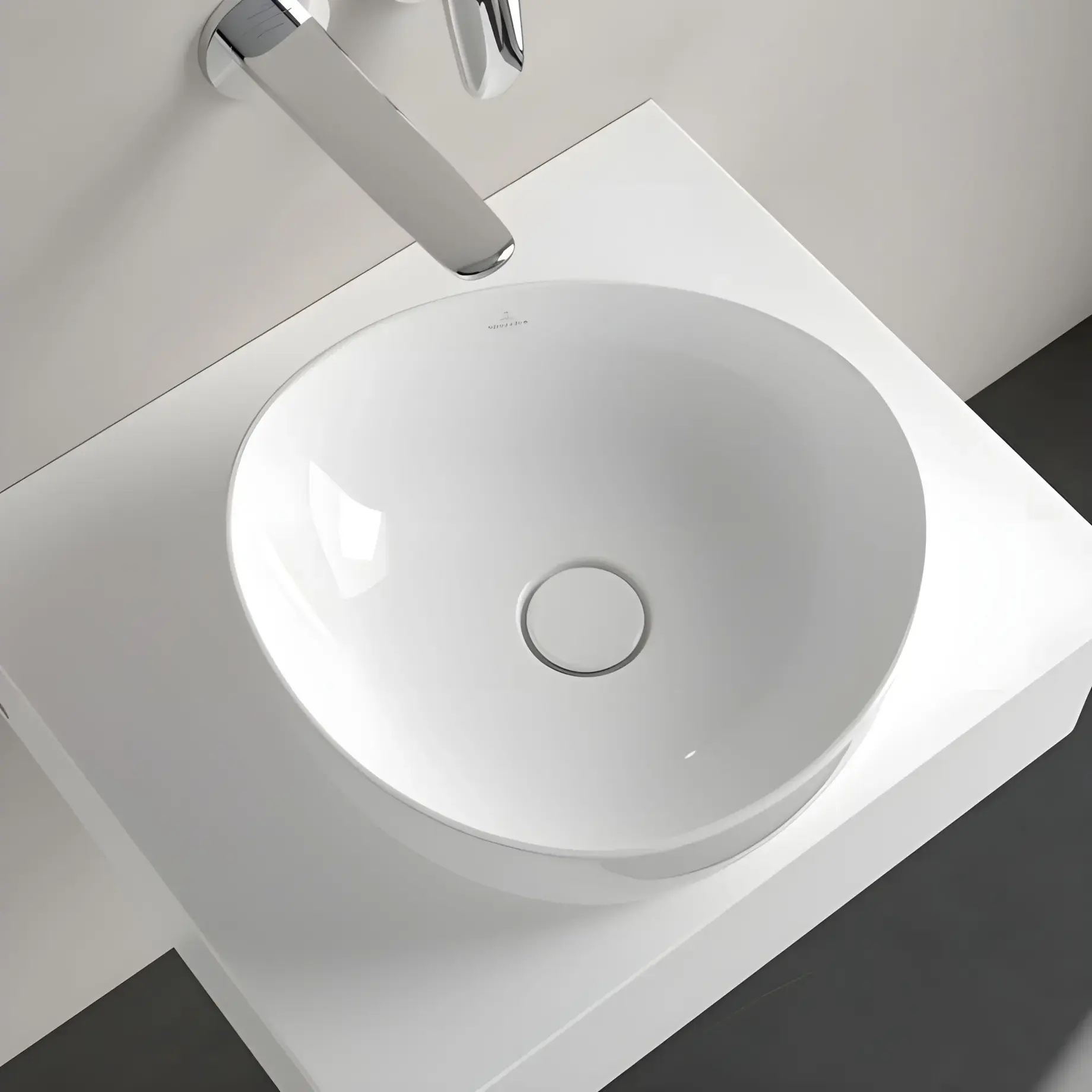 Умивальник Antao Villeroy & Boch 4A7240R1 Alpine White CeramicPlus — в інтерʼєрі ванної кімнати