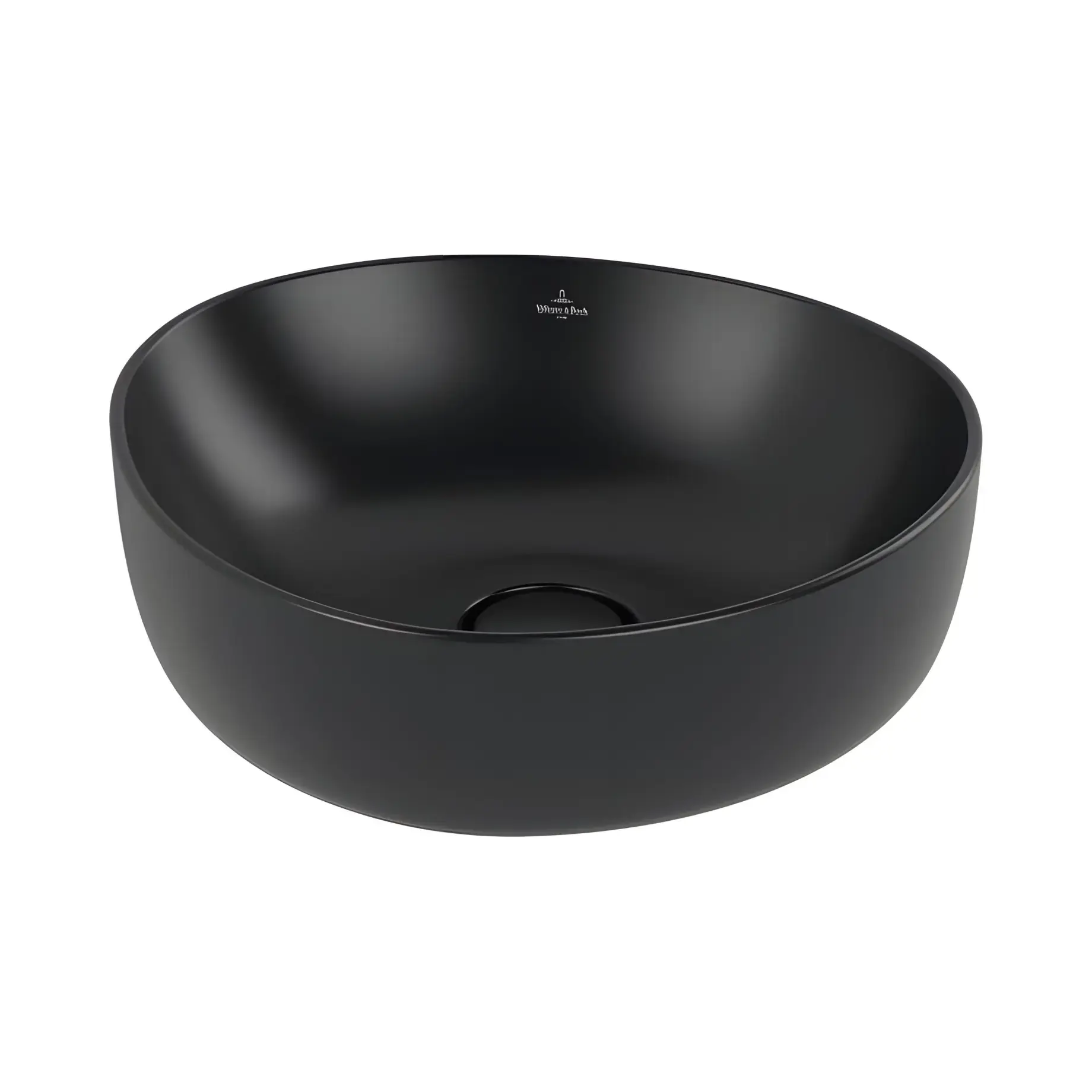 Умивальник Antao Villeroy & Boch 4A7240R7 Pure Black CeramicPlus 40 x 39.5 см — вид на білому тлі