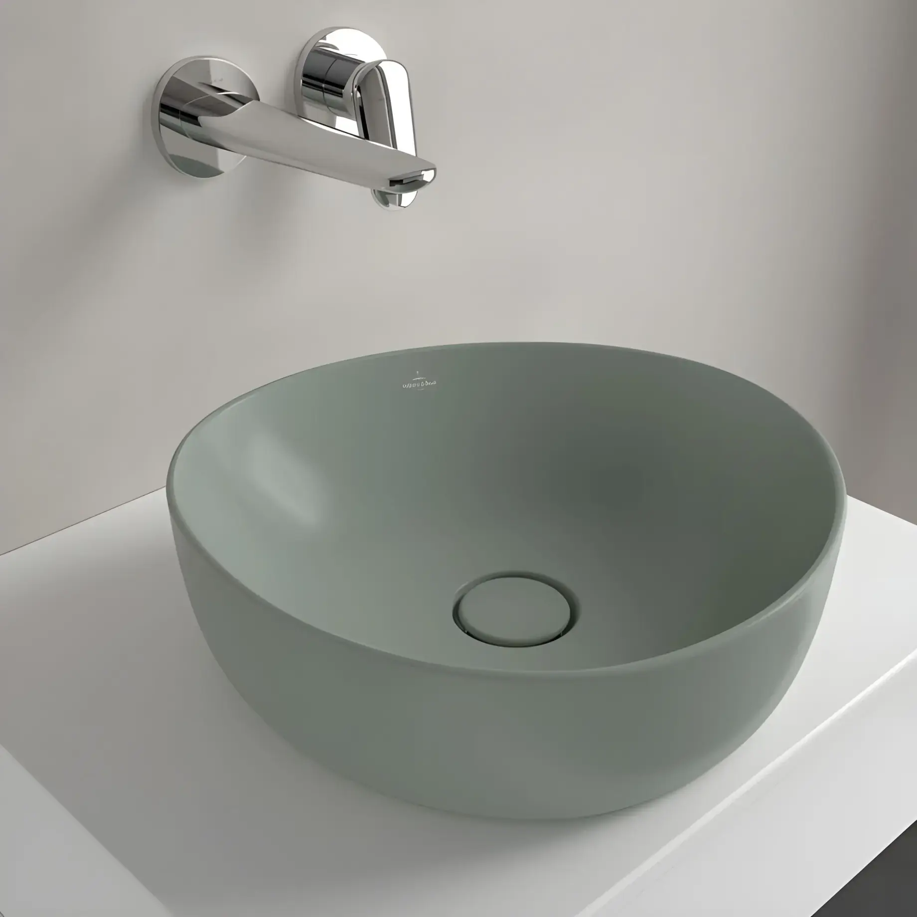 Умивальник Antao Villeroy & Boch 4A7240R8 Morning Green CeramicPlus — бічний ракурс