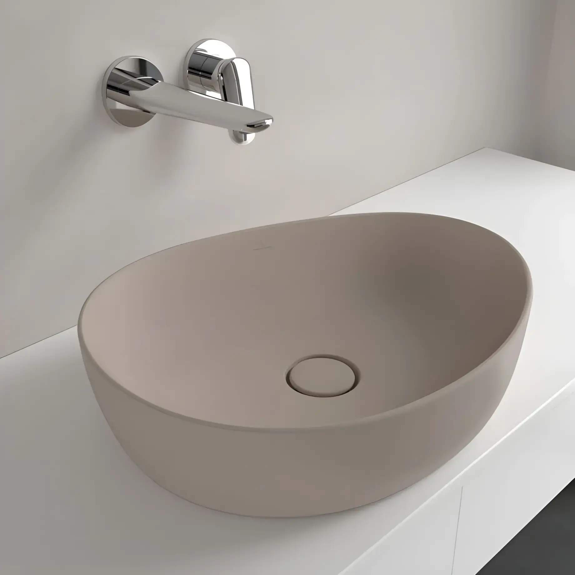 Умивальник Antao Villeroy & Boch 4A7351AM Almond CeramicPlus — деталь крупним планом