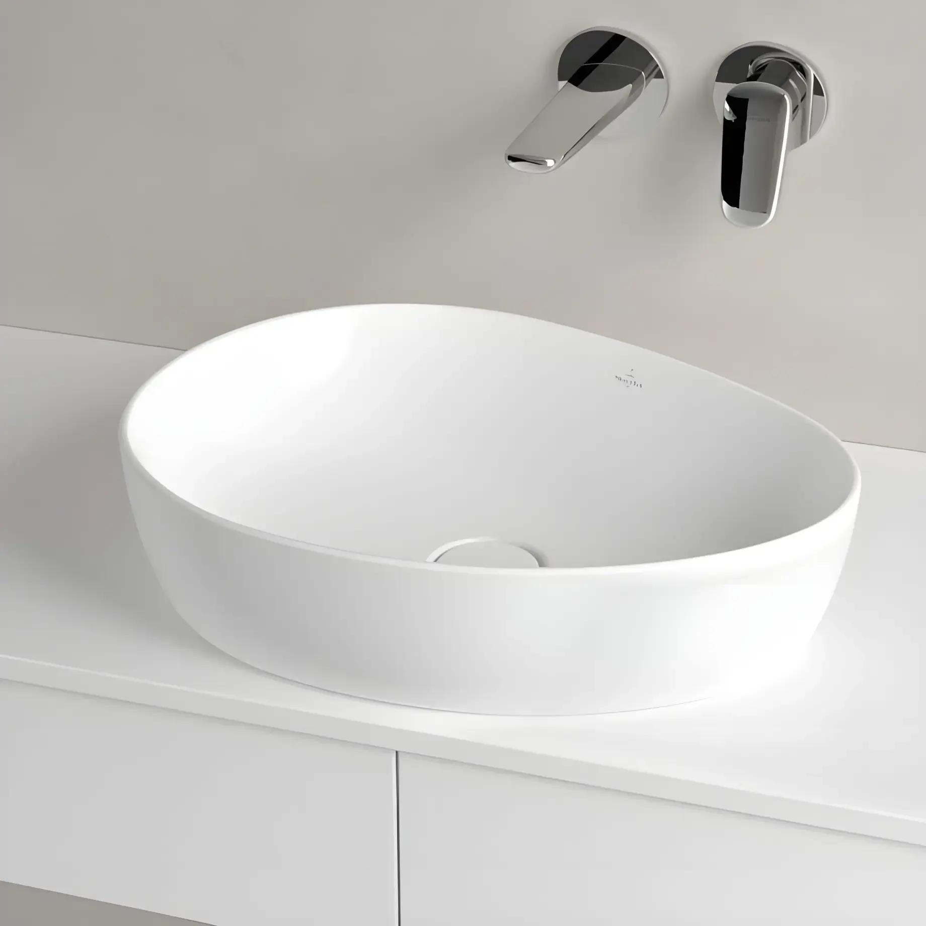 Умивальник Antao Villeroy & Boch 4A7351R1 Alpine White CeramicPlus — вид ззаду