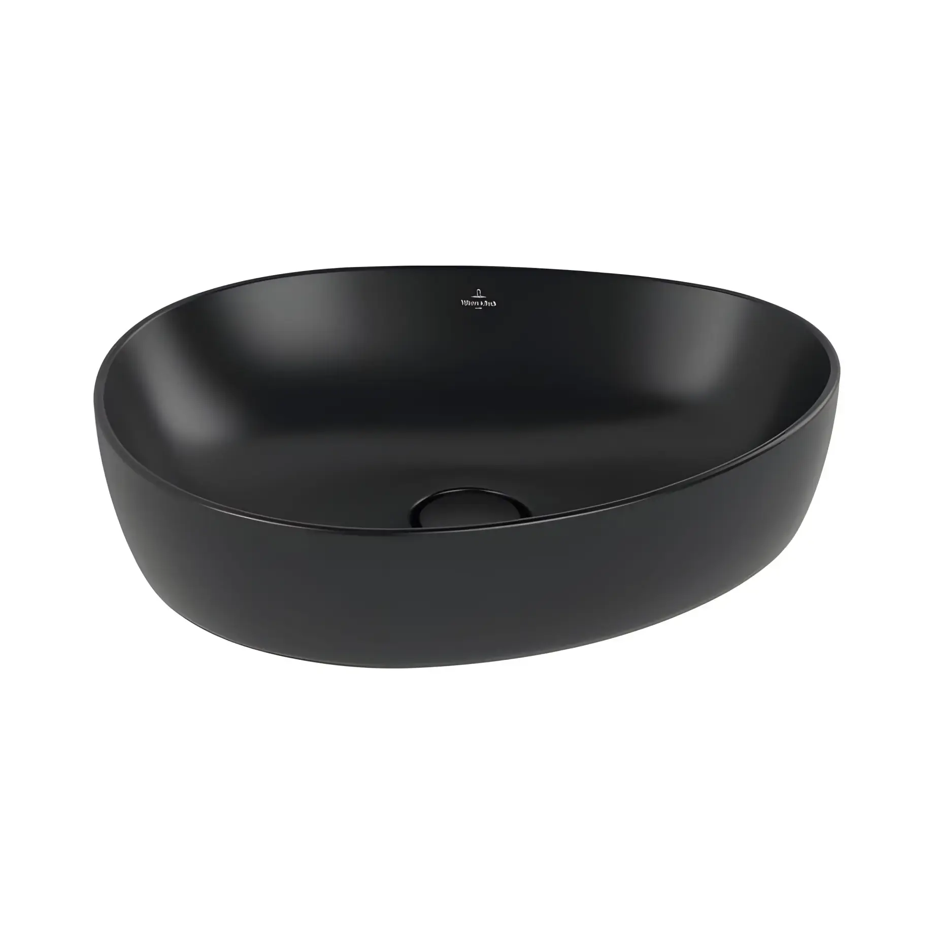 Умивальник Antao Villeroy & Boch 4A7351R7 Pure Black CeramicPlus 51 х 40 см — вид на білому тлі