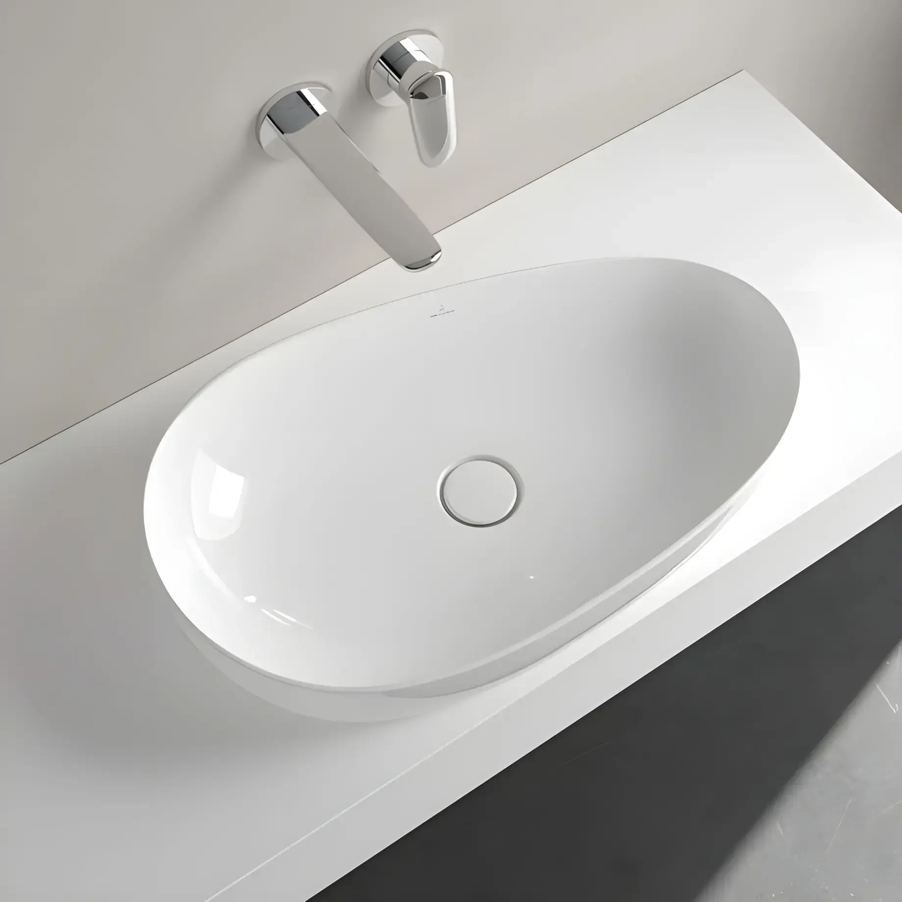 Умивальник Antao Villeroy & Boch 4A7465R1 Alpine White CeramicPlus — деталь крупним планом