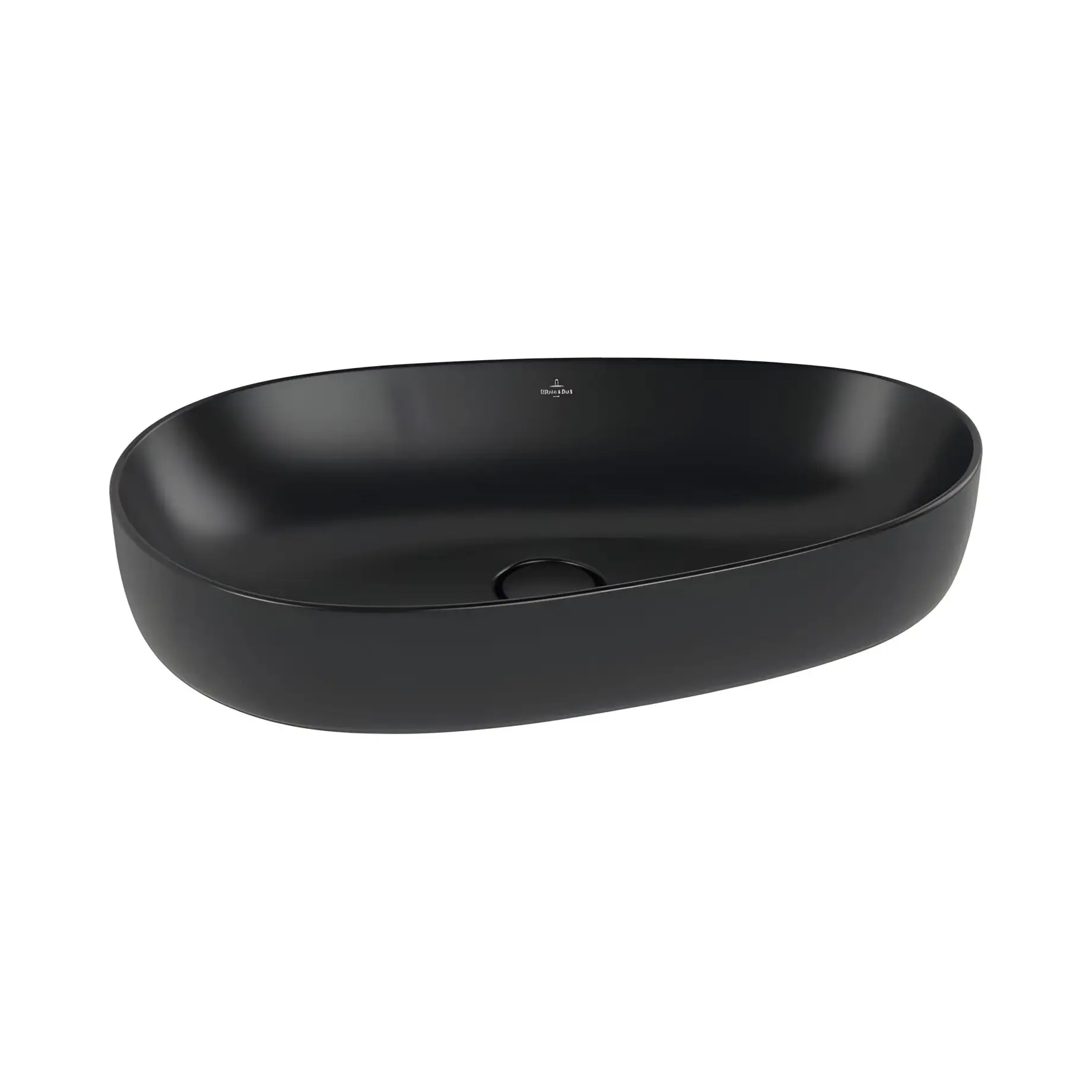 Умивальник Antao Villeroy & Boch 4A7465R7 Pure Black CeramicPlus 65 х 40 см — вид на білому тлі