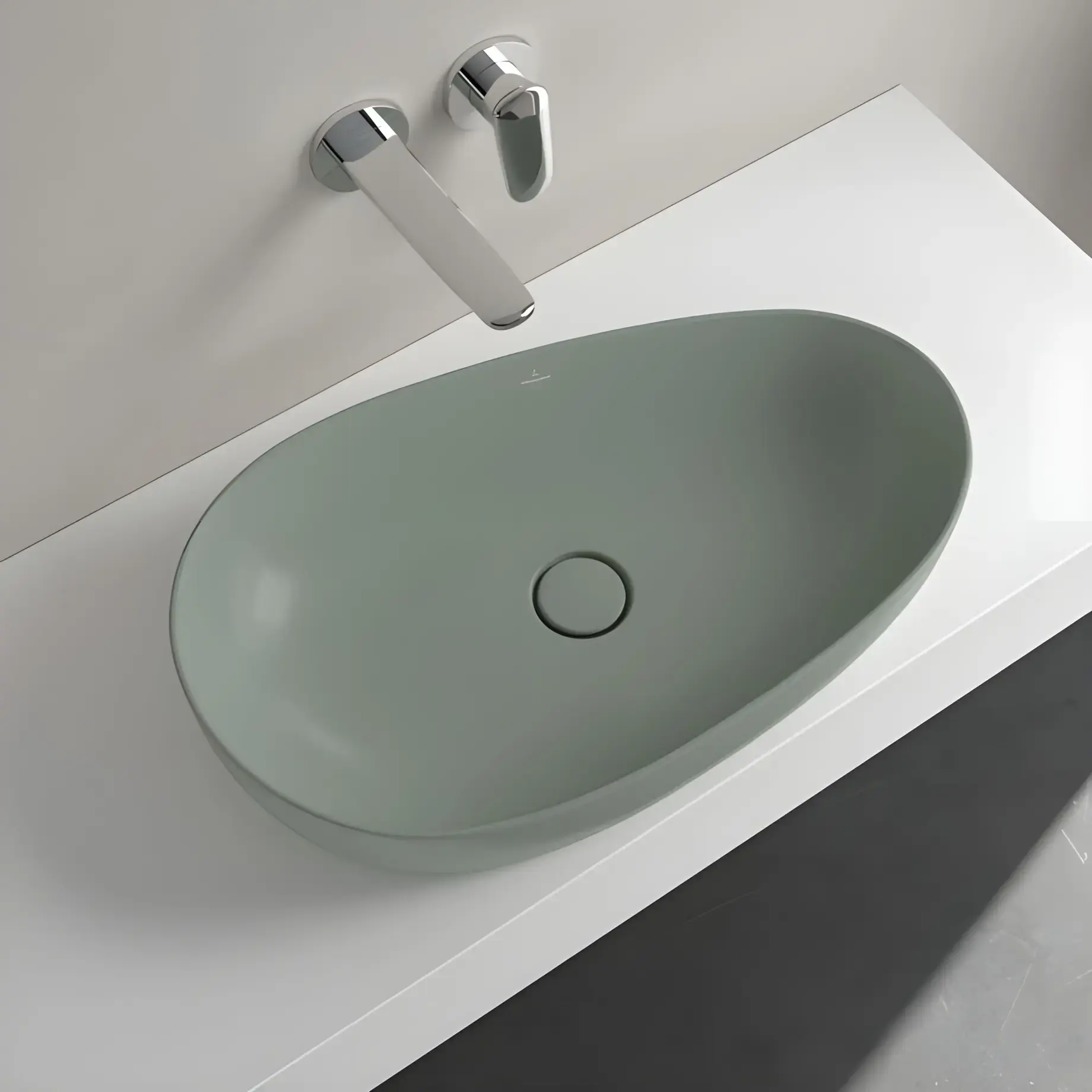 Умивальник Antao Villeroy & Boch 4A7465R8 Morning Green CeramicPlus — бічний ракурс