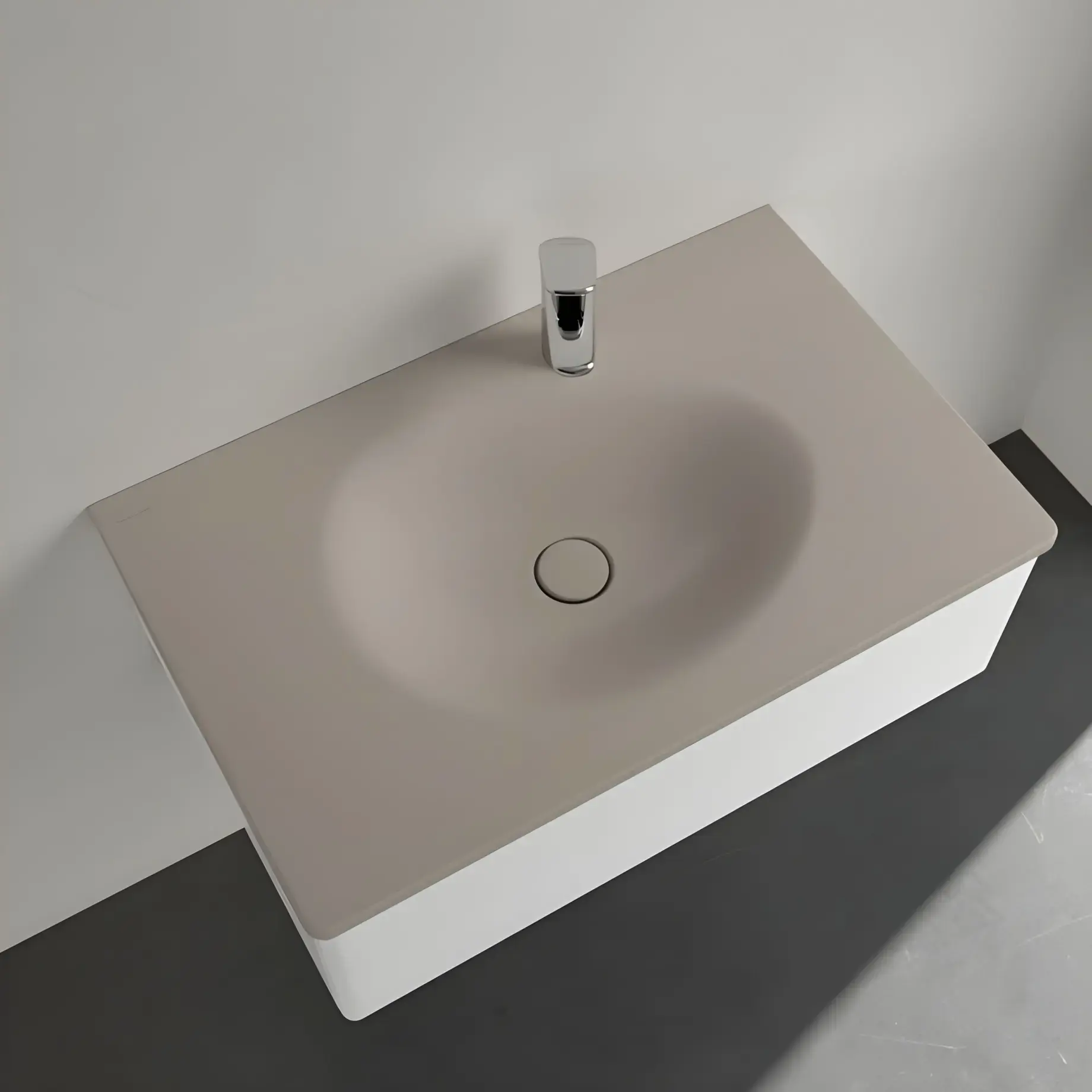 Умивальник Antao Villeroy & Boch 4A7581AM Almond CeramicPlus — вид спереду