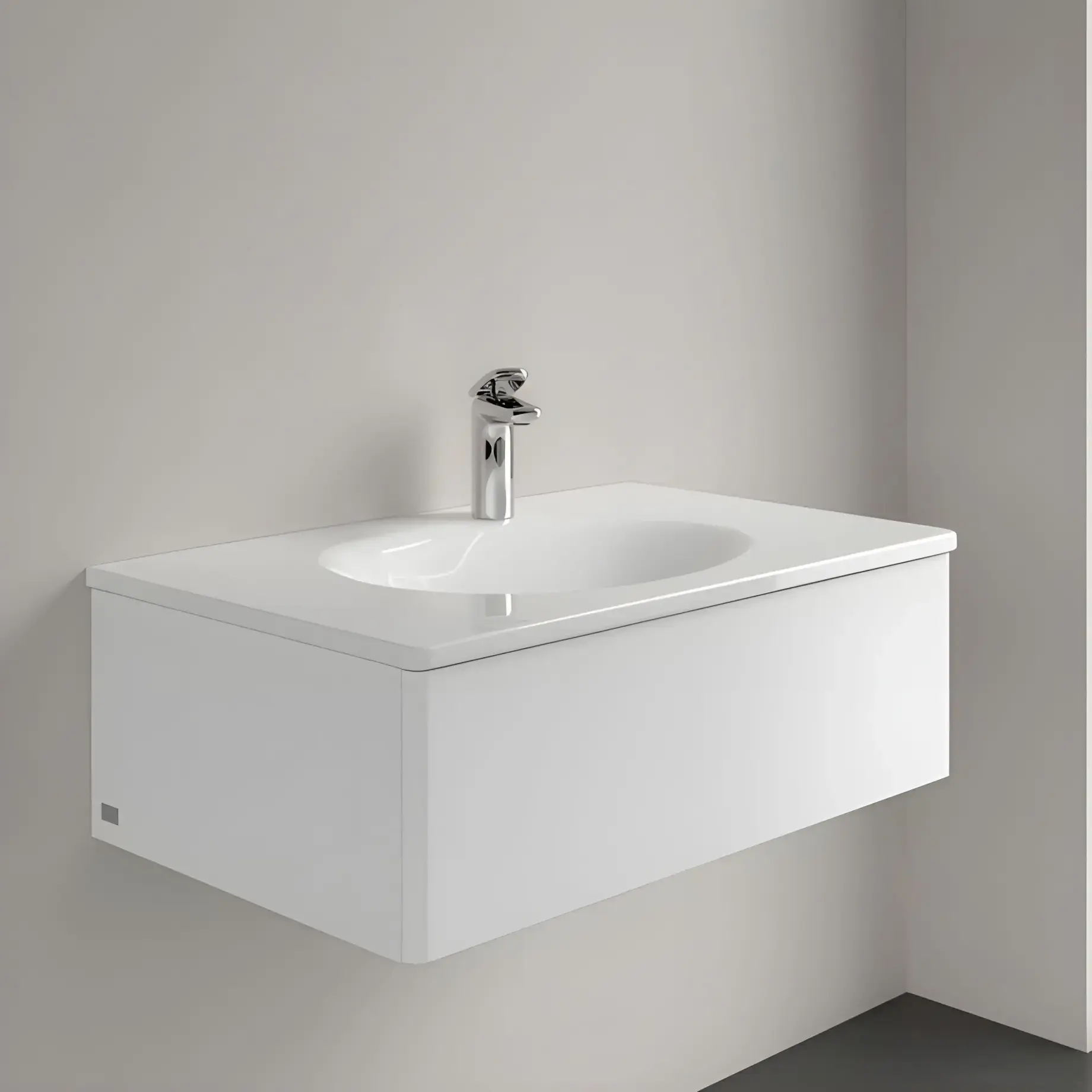 Умивальник Antao Villeroy & Boch 4A7581R1 Alpine White CeramicPlus — ракурс 3/4