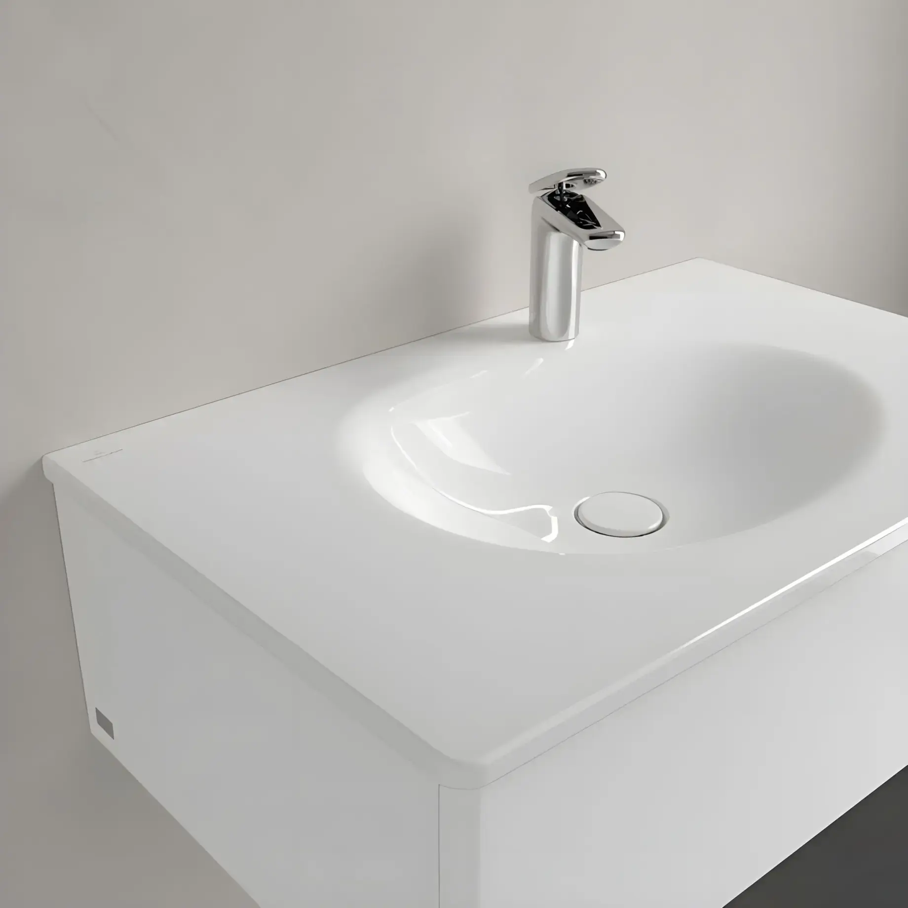 Умивальник Antao Villeroy & Boch 4A7581R1 Alpine White CeramicPlus — вид всередину
